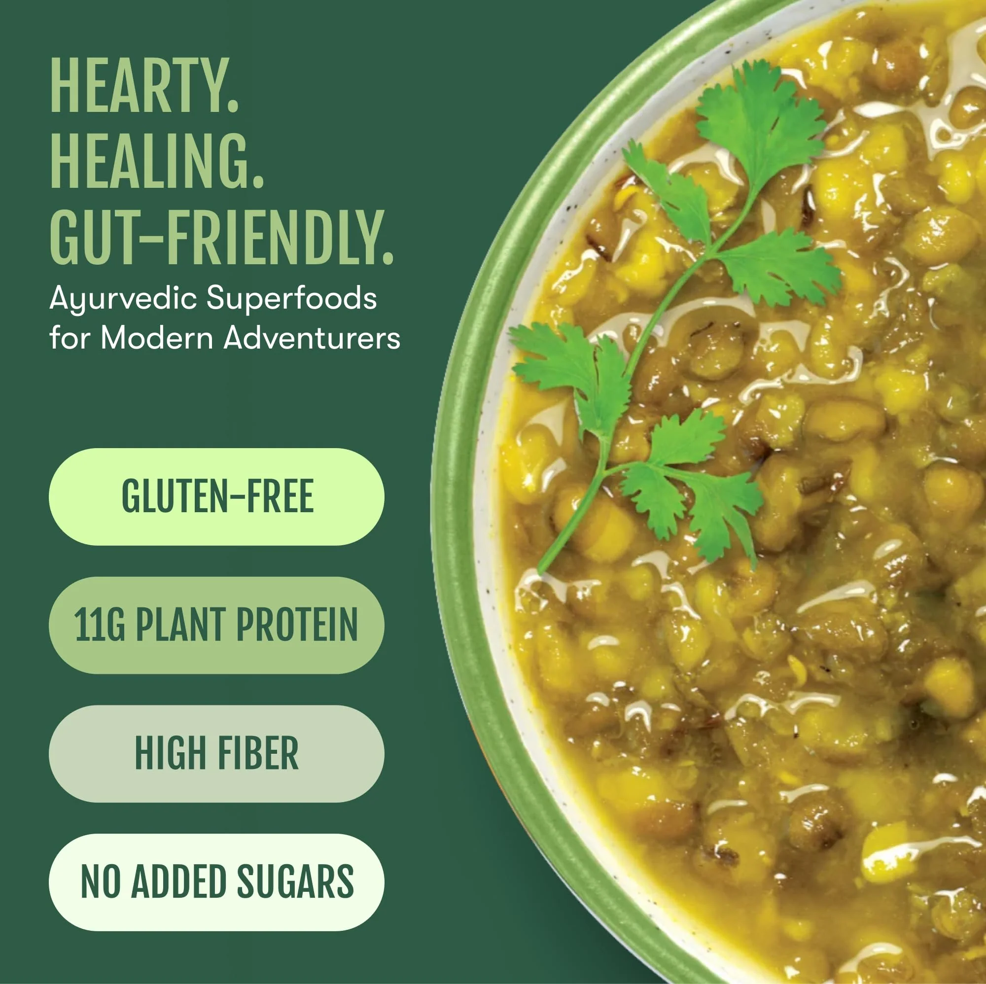 Sprouted Mung Dal Stew: Zesty Ginger & Turmeric | 33g Plant Protein | 3 Servings - Image 2