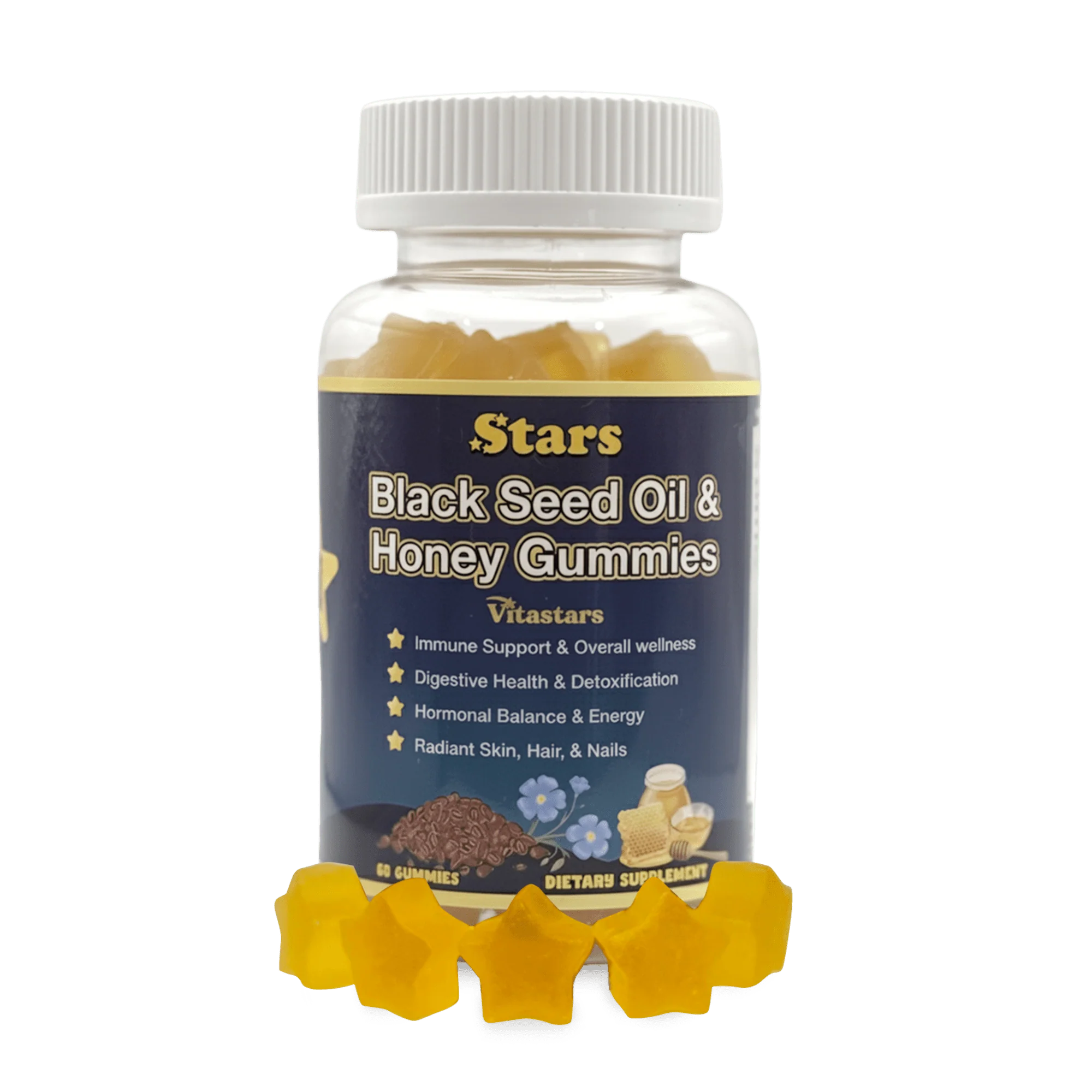 Stars Black Seed Oil & Honey Gummies + Vitamin C Biotin Apple Cider Vinegar Turmeric & BeetRoot