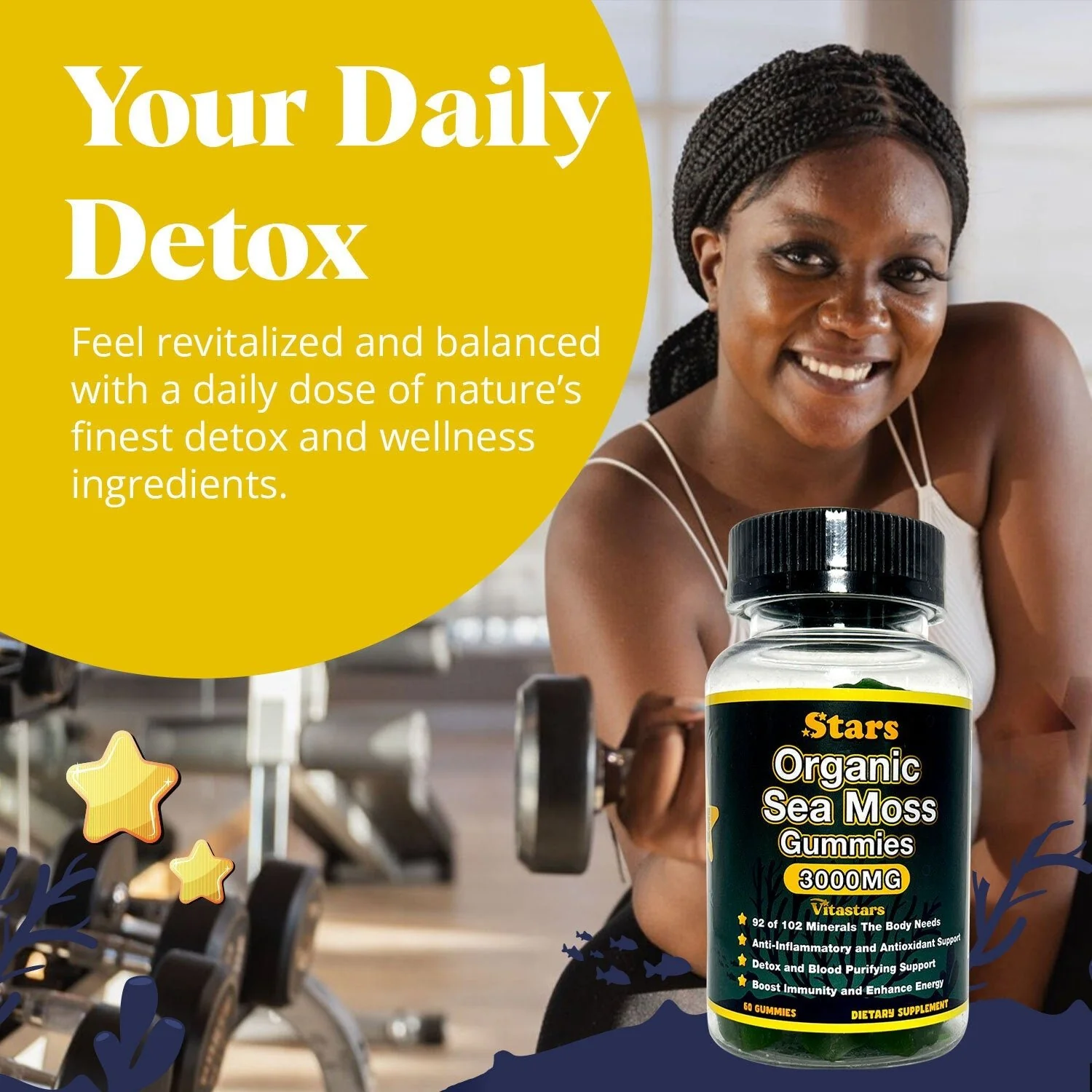 Stars Organic Sea Moss Gummies + Bladderwrack Burdock Root & Apple Cider Vinegar - Image 6