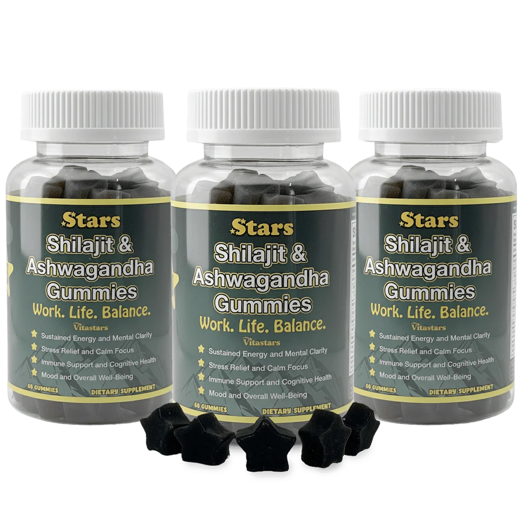 Stars Work. Life. Balance. Shilajit & Ashwagandha Gummies + Chaga Mushroom Vitamin D2 & B12 - Image 12