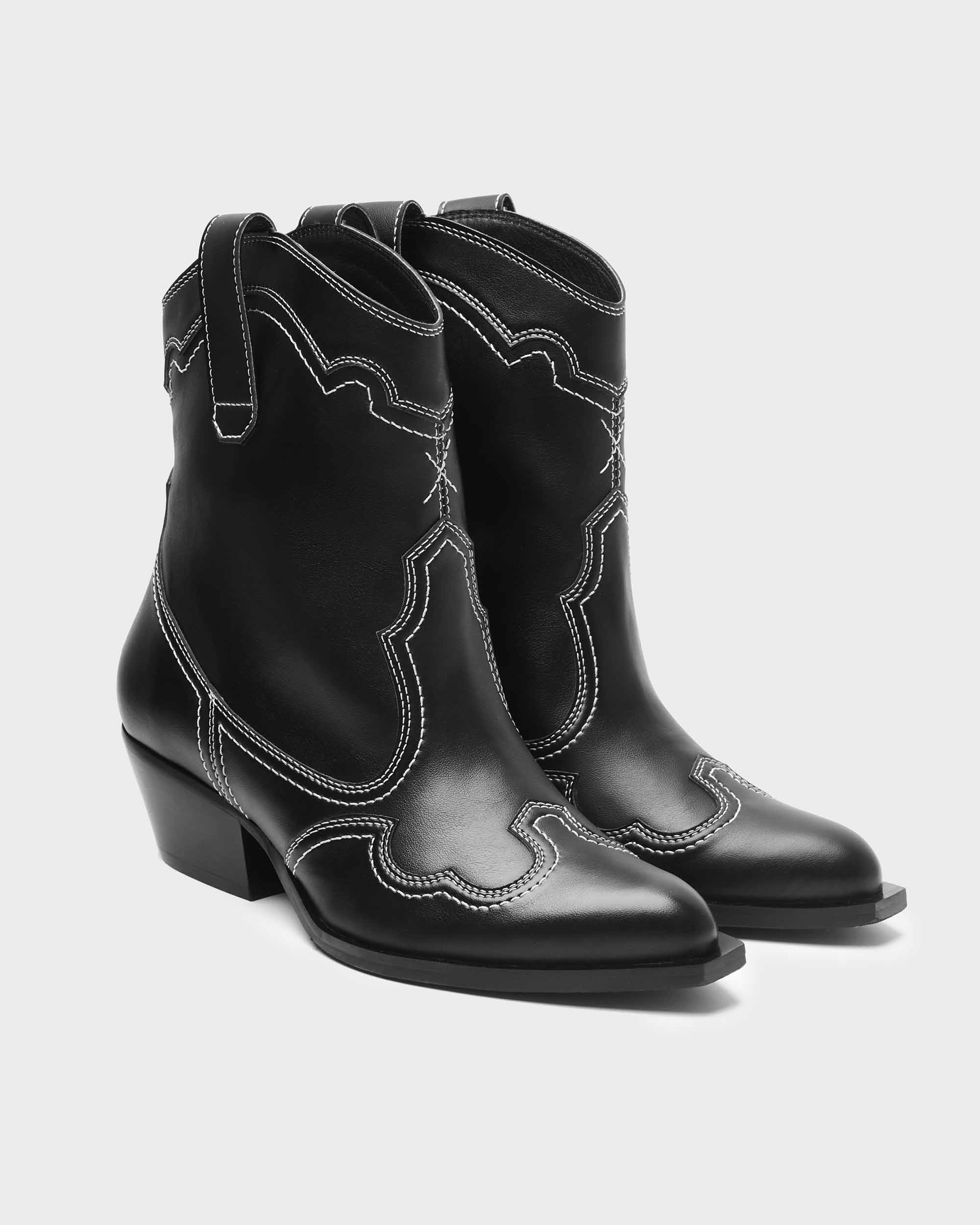 Stitchy cowboy boots black - Image 2