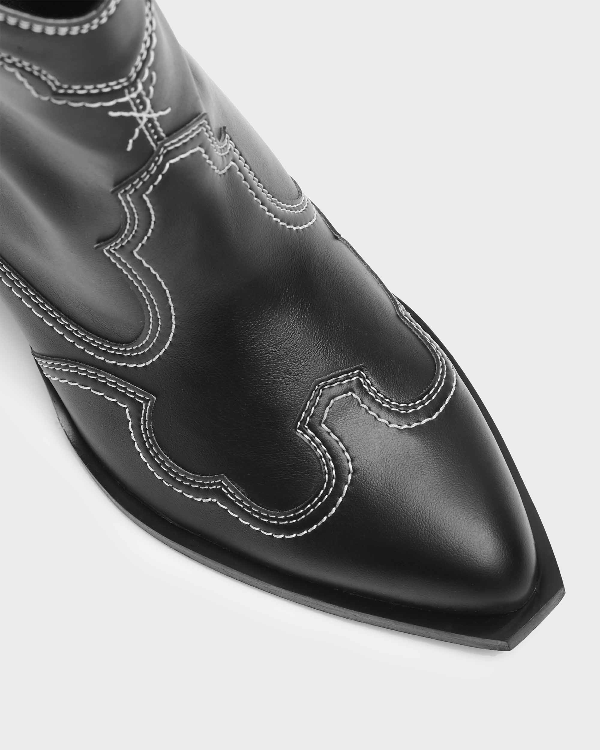 Stitchy cowboy boots black - Image 4