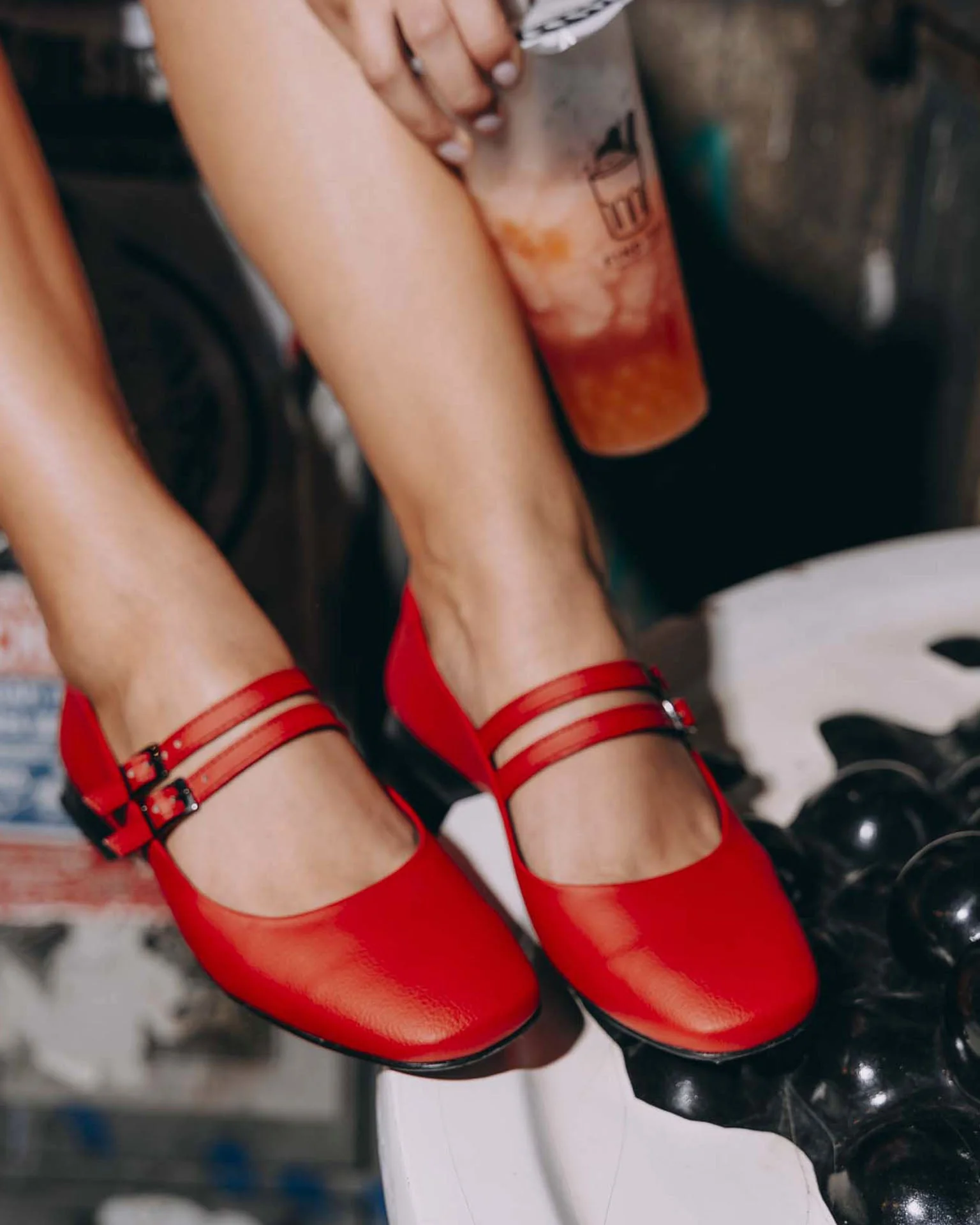 Strawberry Mary Jane Pumps red ballerinas - Image 4