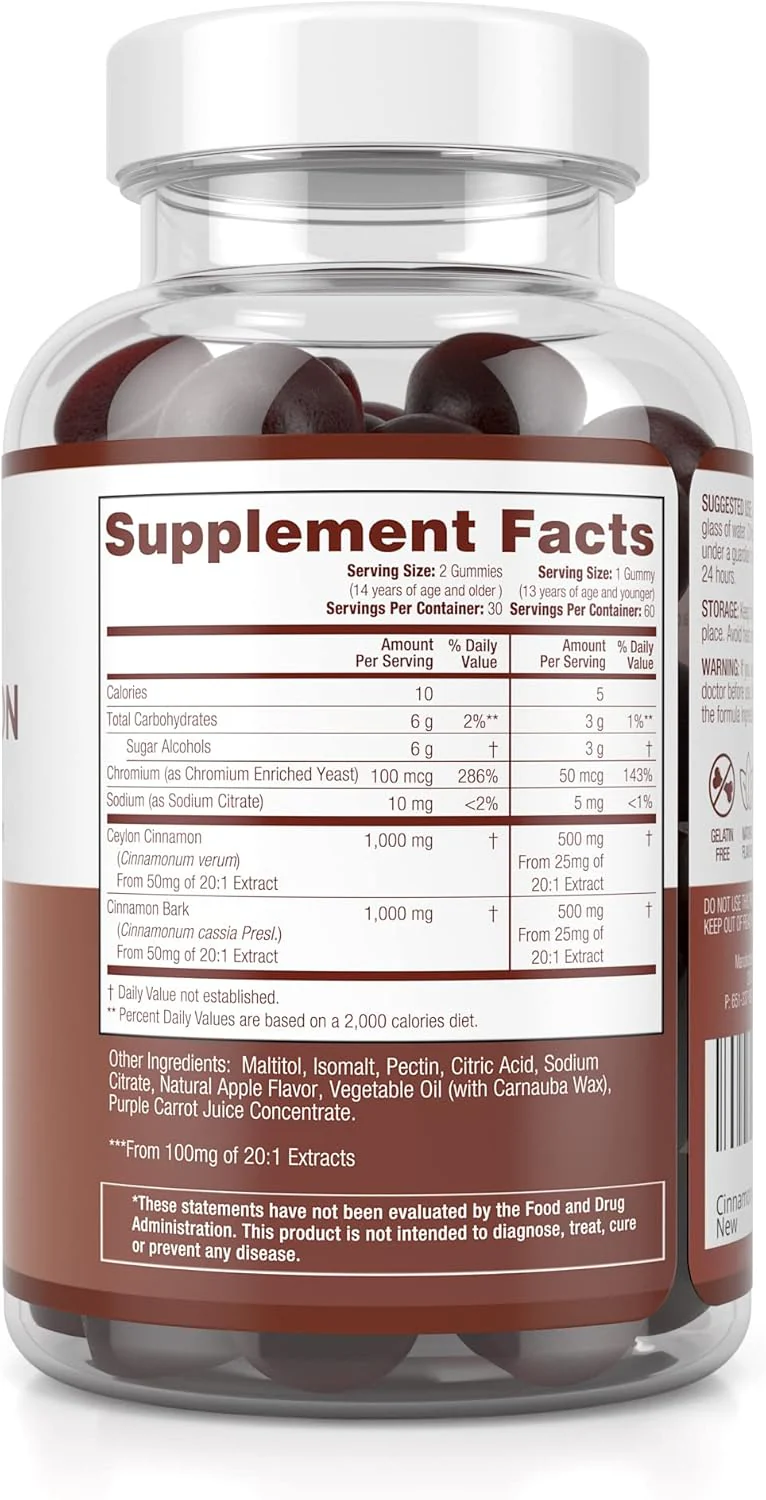 Sugar-Free Ceylon Cinnamon Gummies (2,000mg/Serving) - Image 6