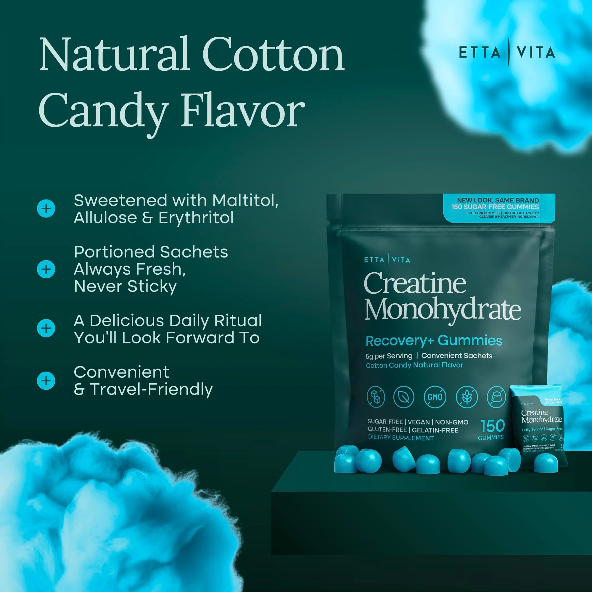 Sugar-Free Creatine Monohydrate Gummies (5g Per Packet) - Image 8