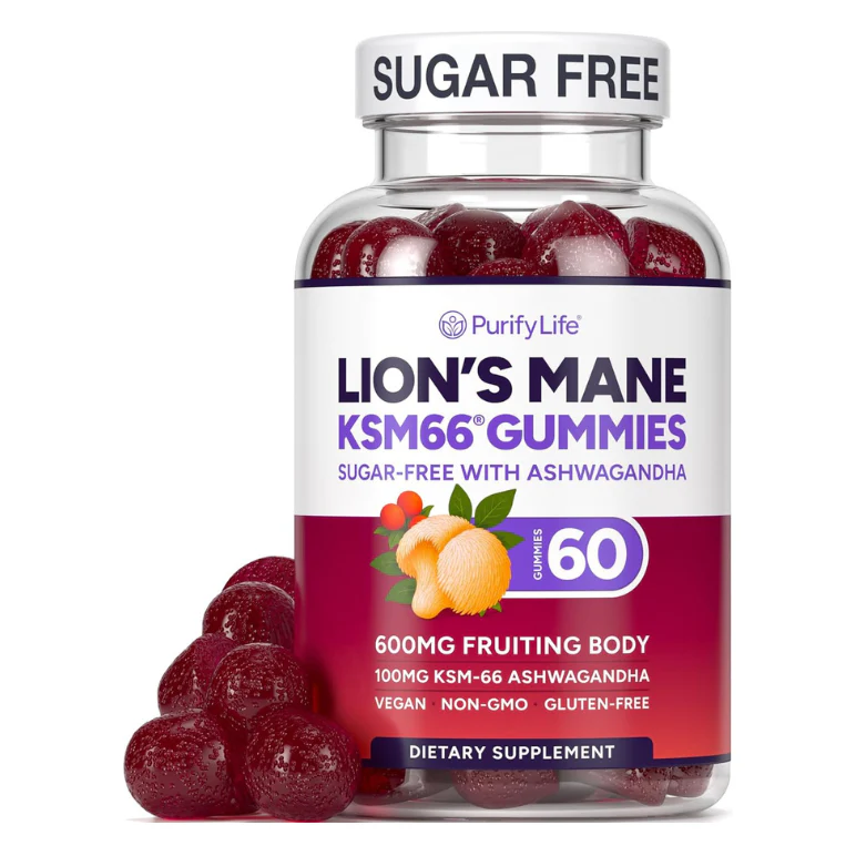 Sugar-Free Lions Mane Gummies for Adults (600mg) Clarity, Focus, Memory & Mood