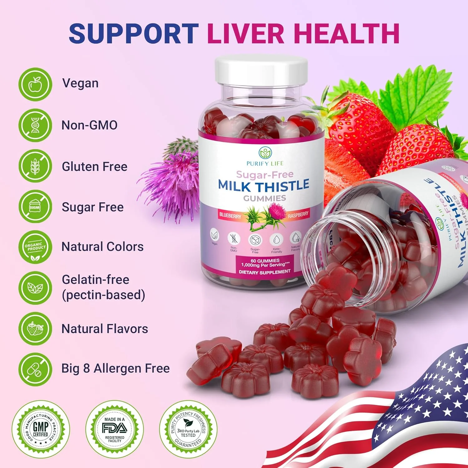 Sugar Free Milk Thistle Gummies for Liver Function, Detox & Cleanse, Hangover Relief - Image 4