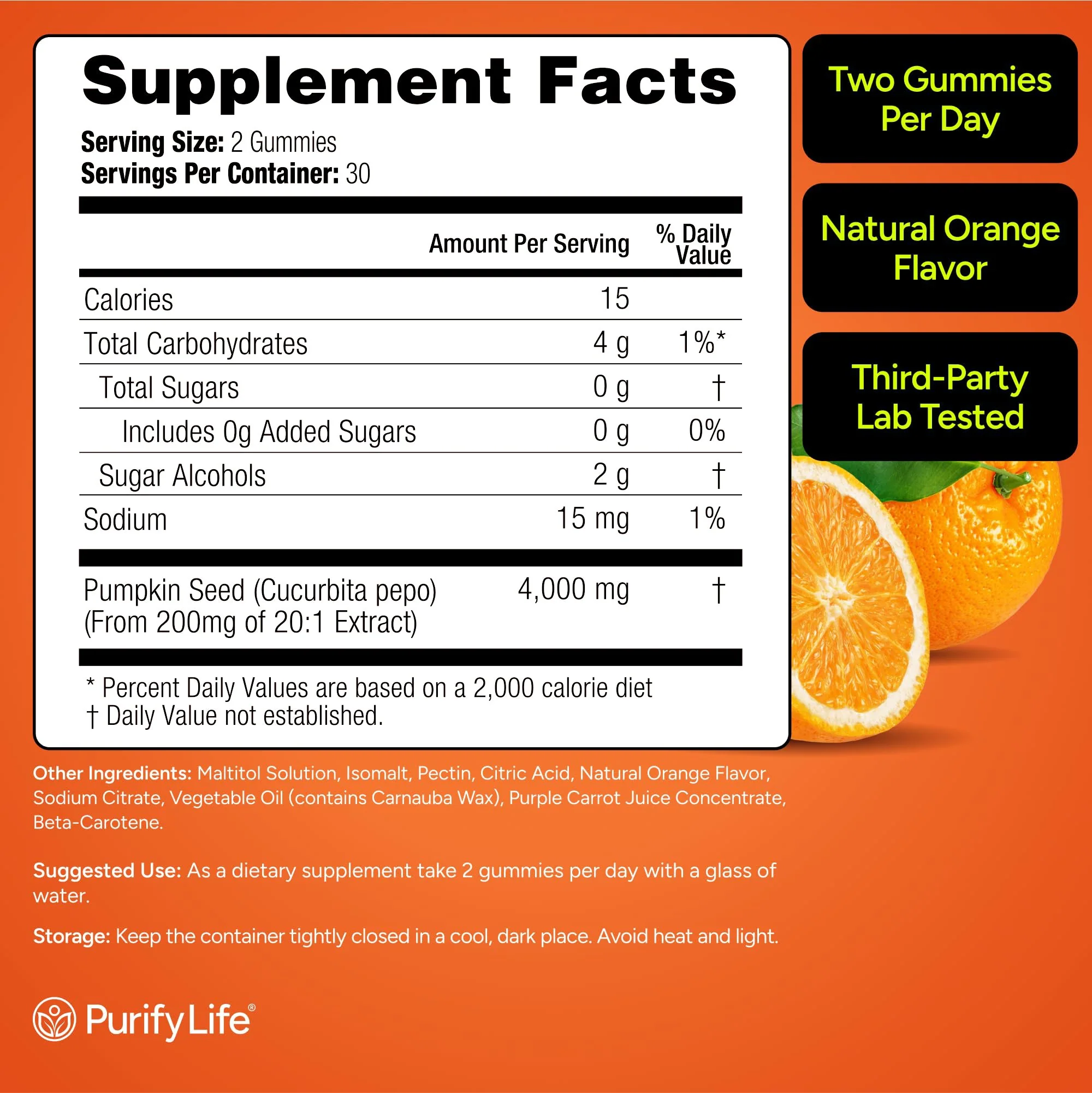 Sugar-Free Pumpkin Seed Oil Gummies Supplement - Hair Skin and Nails, Immune Support, Detox - Image 8