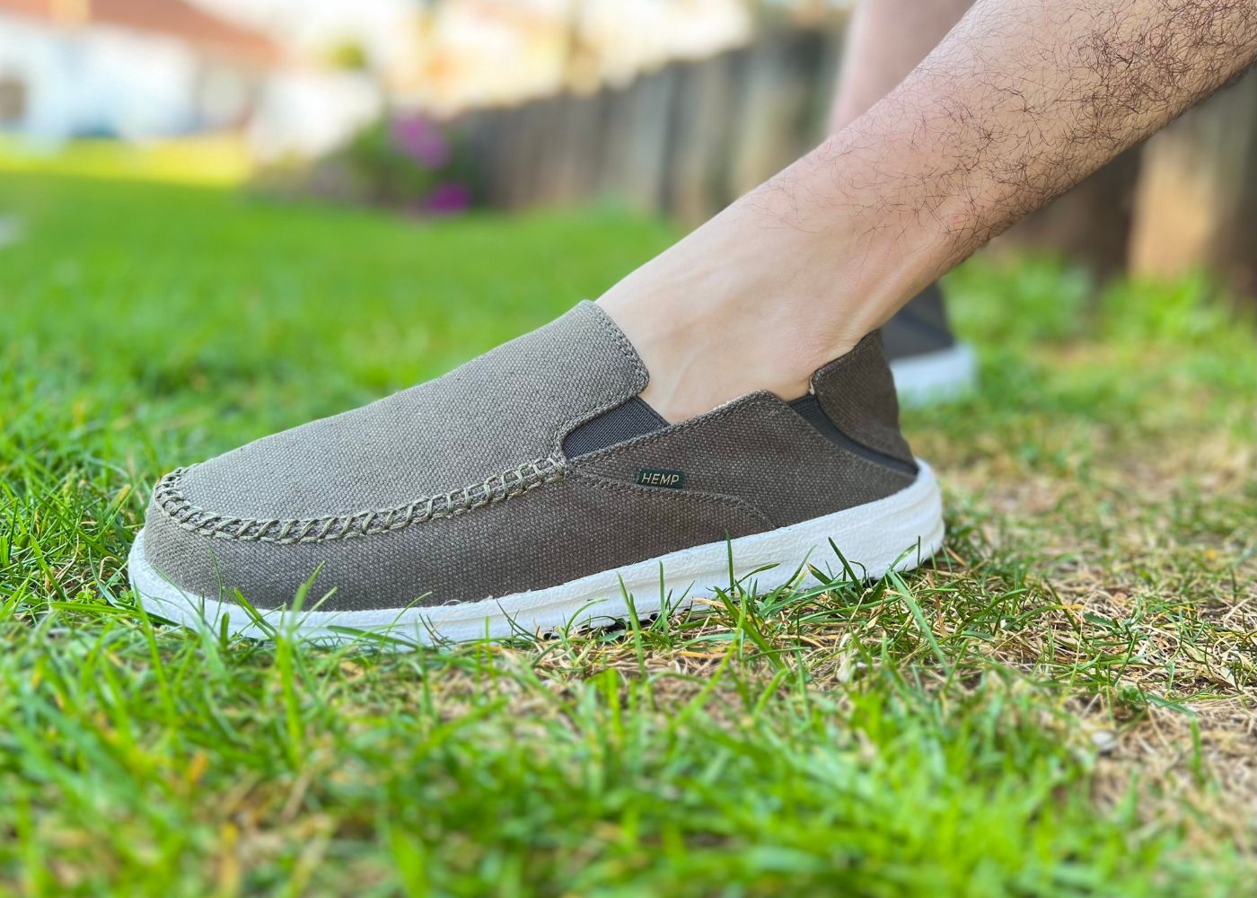SunSlide Hemp Slip-on for Men in Dark Green - Image 6