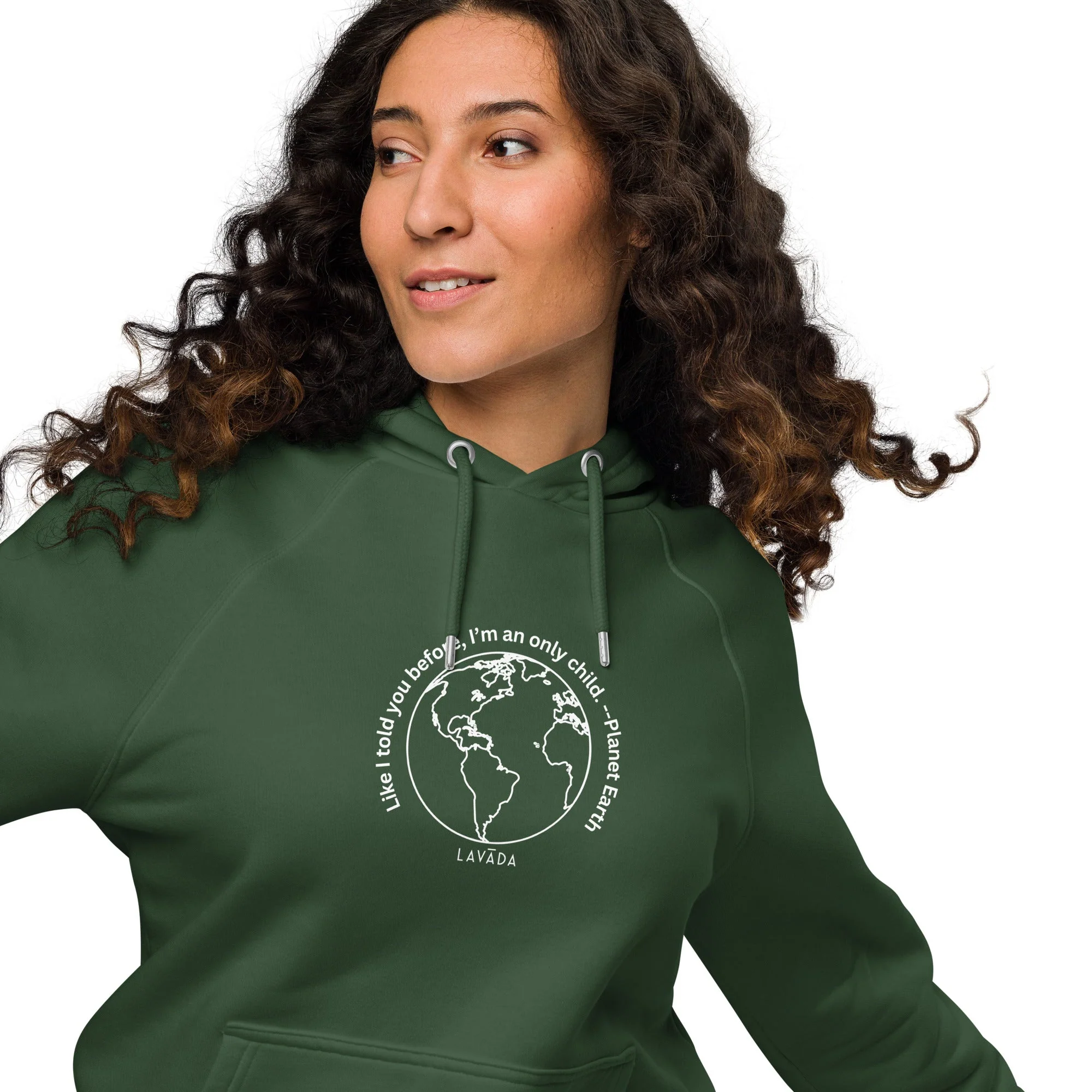 Sustainable "Planet Earth" Unisex Hoodie, Cotton and Recycled Polyester - Image 9