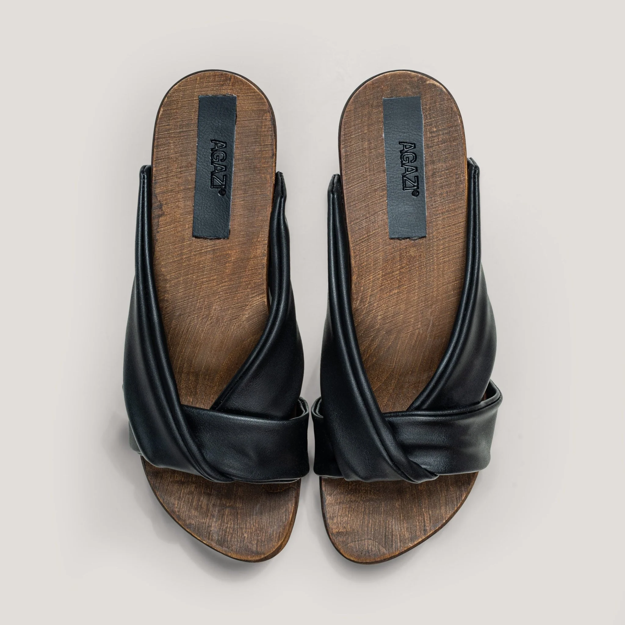 „Take me to Tokyo!” vegan grape leather wodden clogs - Image 2