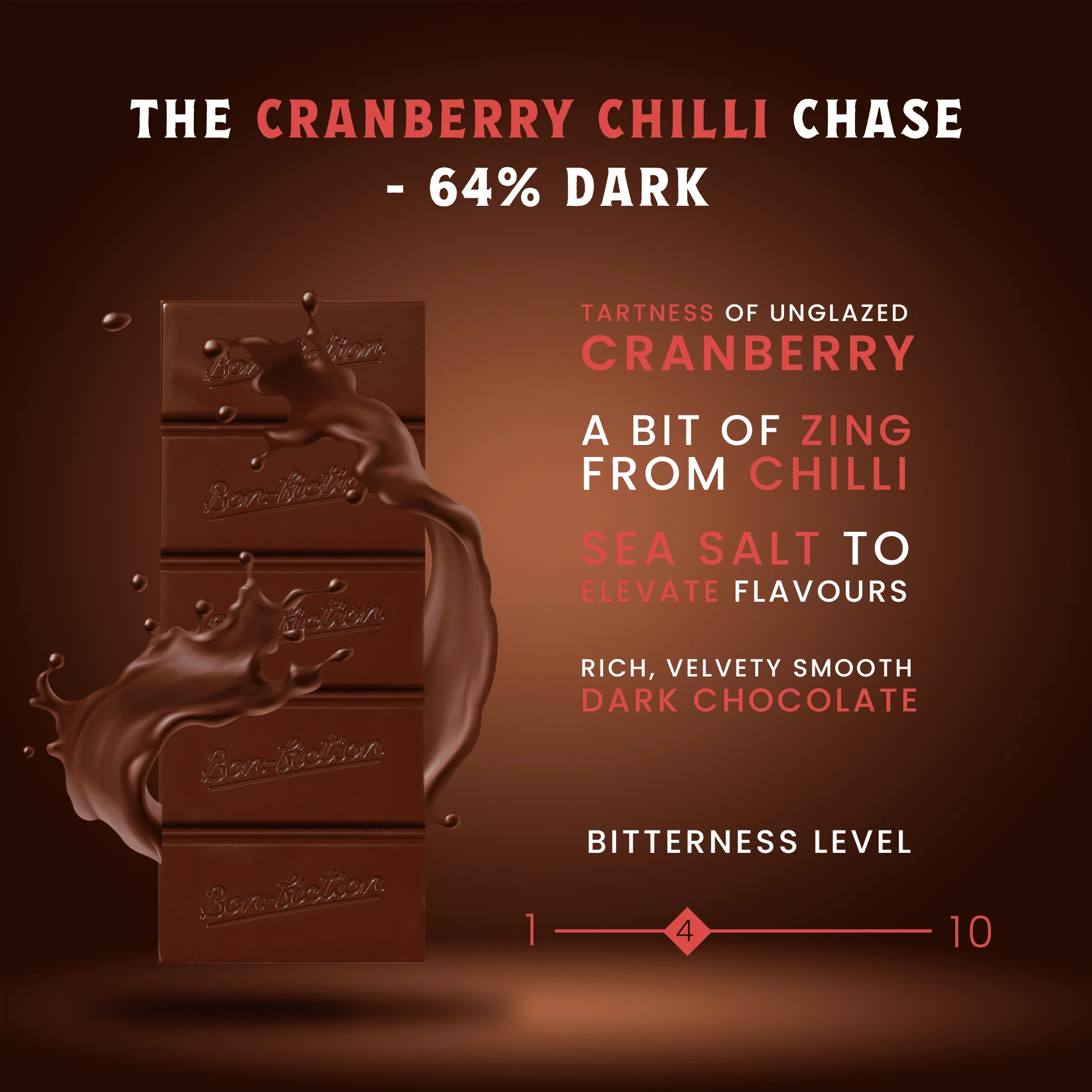 The Cranberry Chilli Chase - 64% Dark Cranberry Chilli Chocolate - Image 3