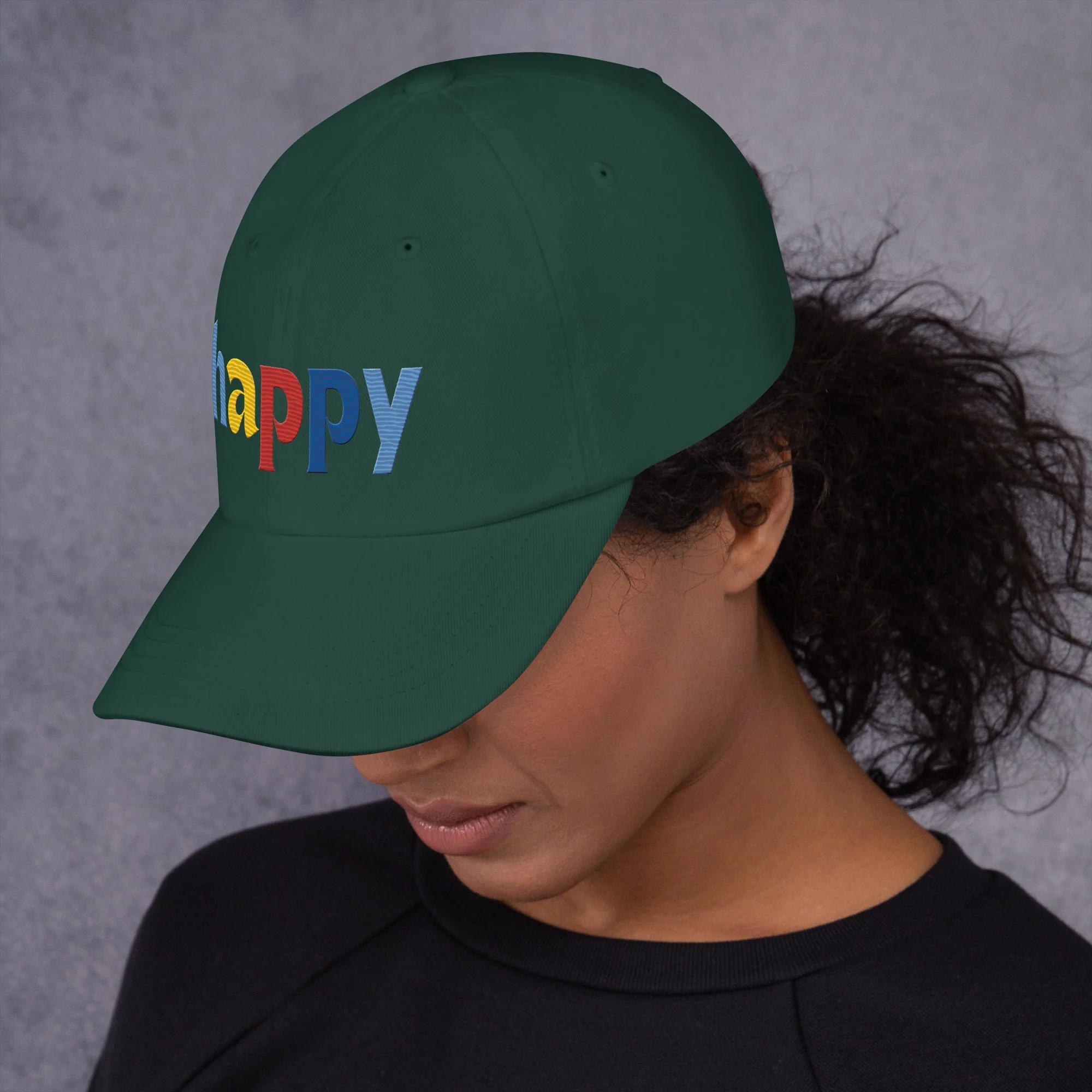 The Happy Hat - Colored Embroidery, 100% Chino Cotton Twill - Image 11