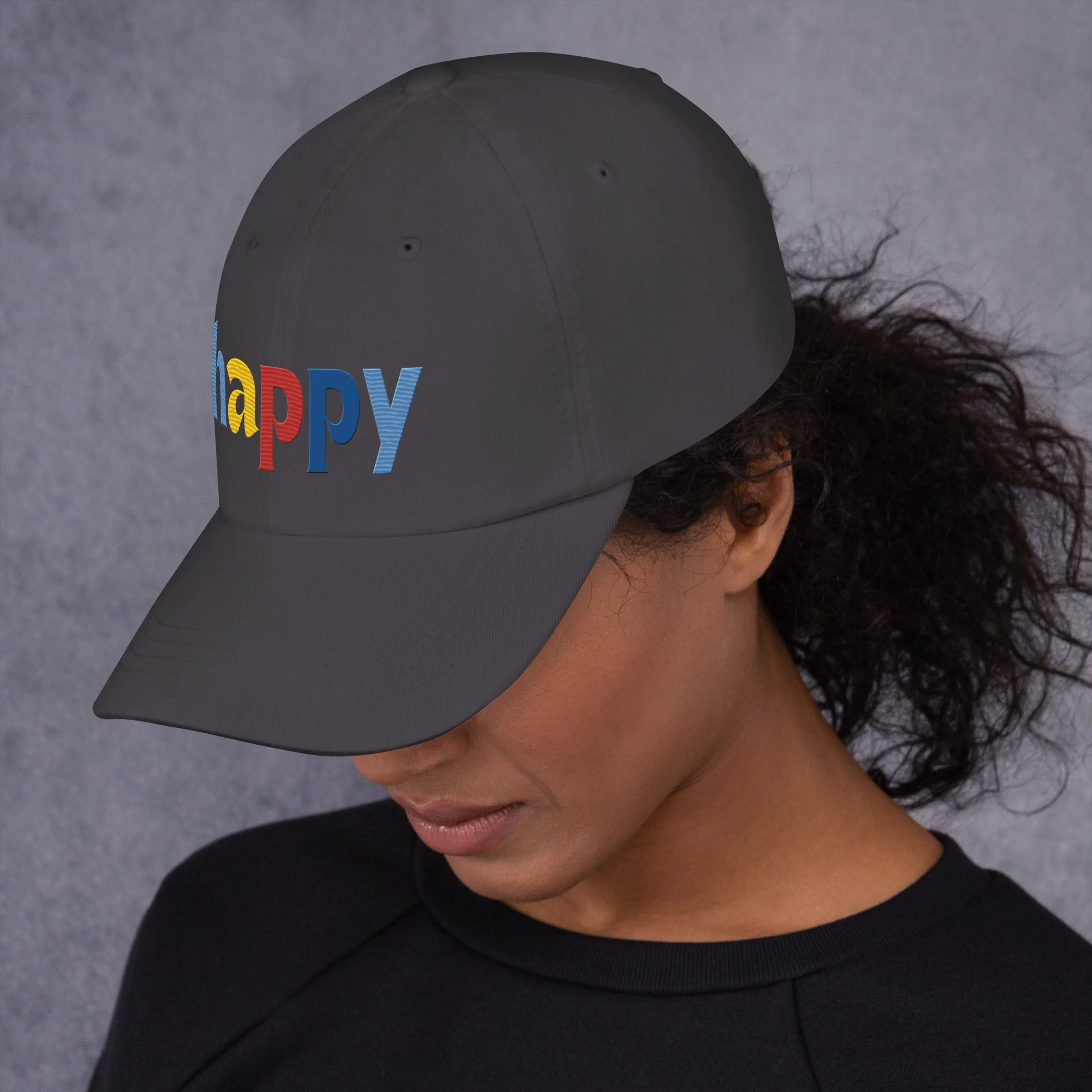 The Happy Hat - Colored Embroidery, 100% Chino Cotton Twill - Image 13