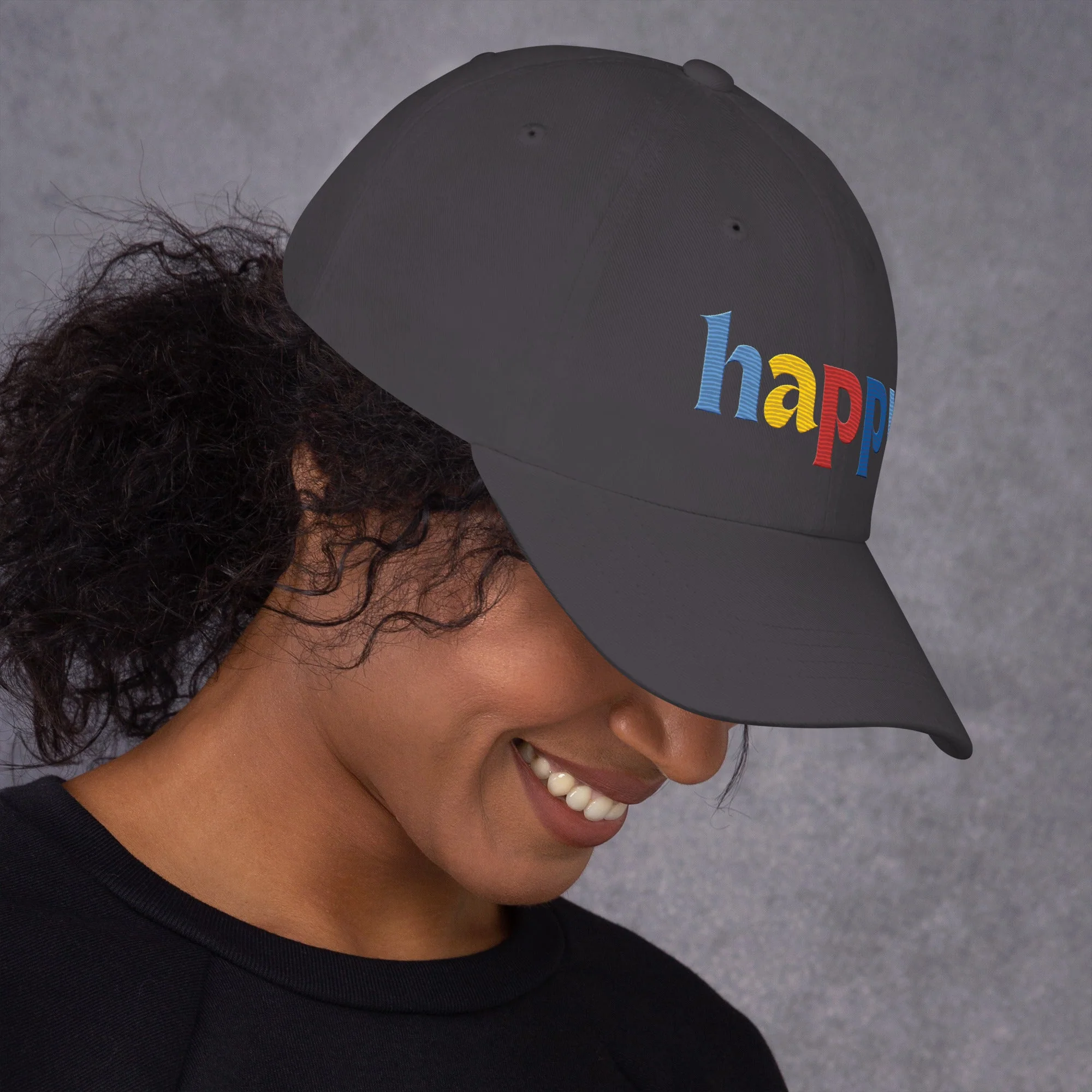 The Happy Hat - Colored Embroidery, 100% Chino Cotton Twill - Image 14