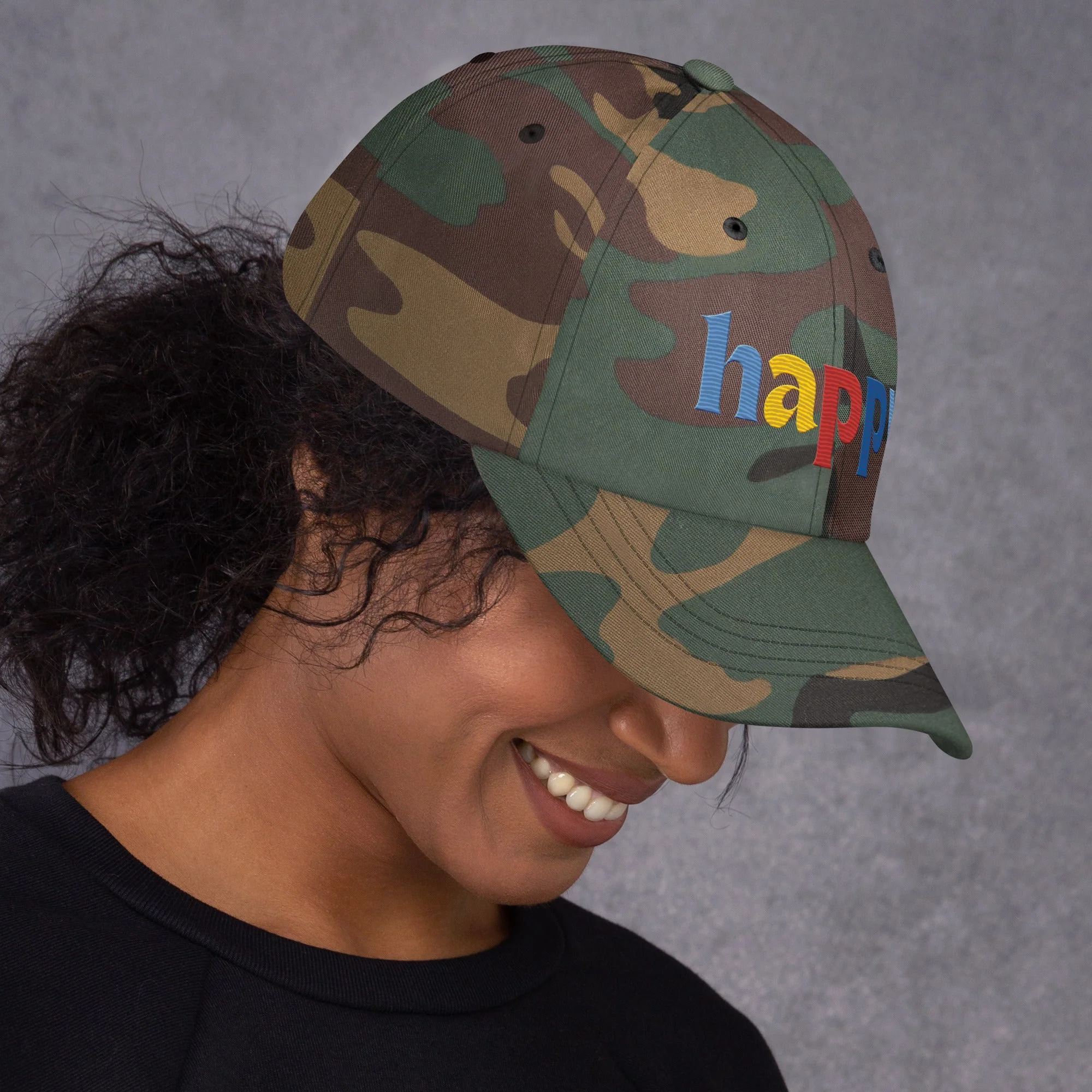 The Happy Hat - Colored Embroidery, 100% Chino Cotton Twill - Image 17