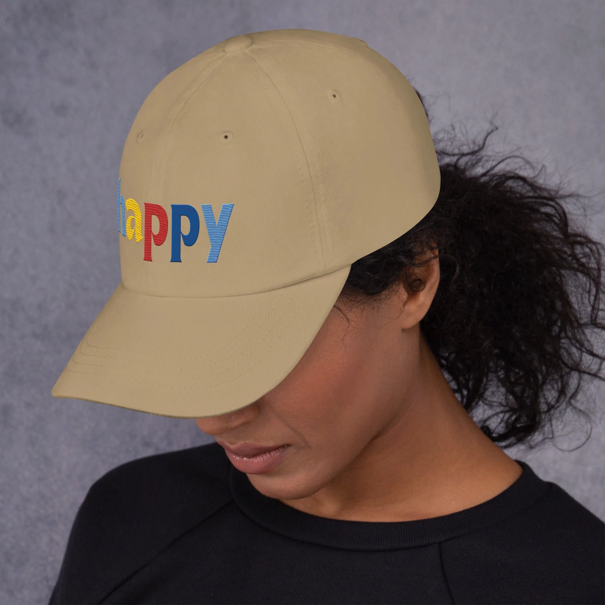 The Happy Hat - Colored Embroidery, 100% Chino Cotton Twill - Image 19