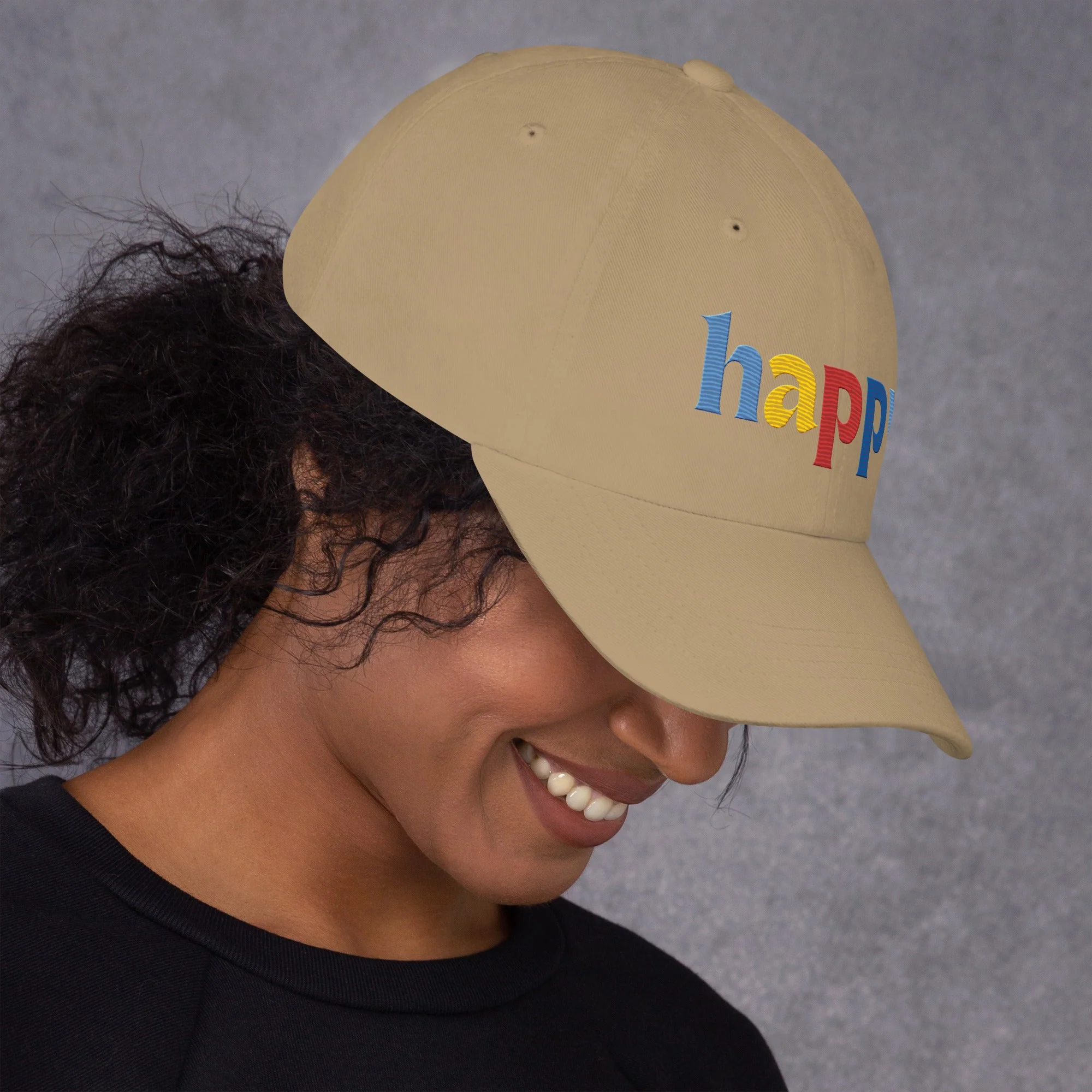The Happy Hat - Colored Embroidery, 100% Chino Cotton Twill - Image 20