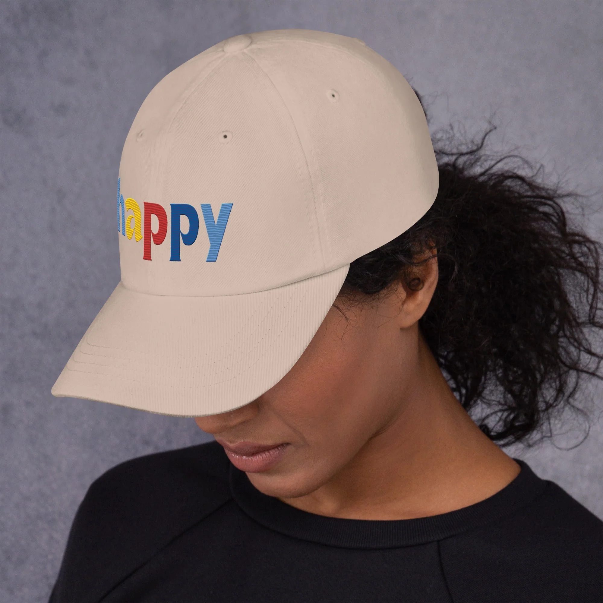 The Happy Hat - Colored Embroidery, 100% Chino Cotton Twill - Image 22