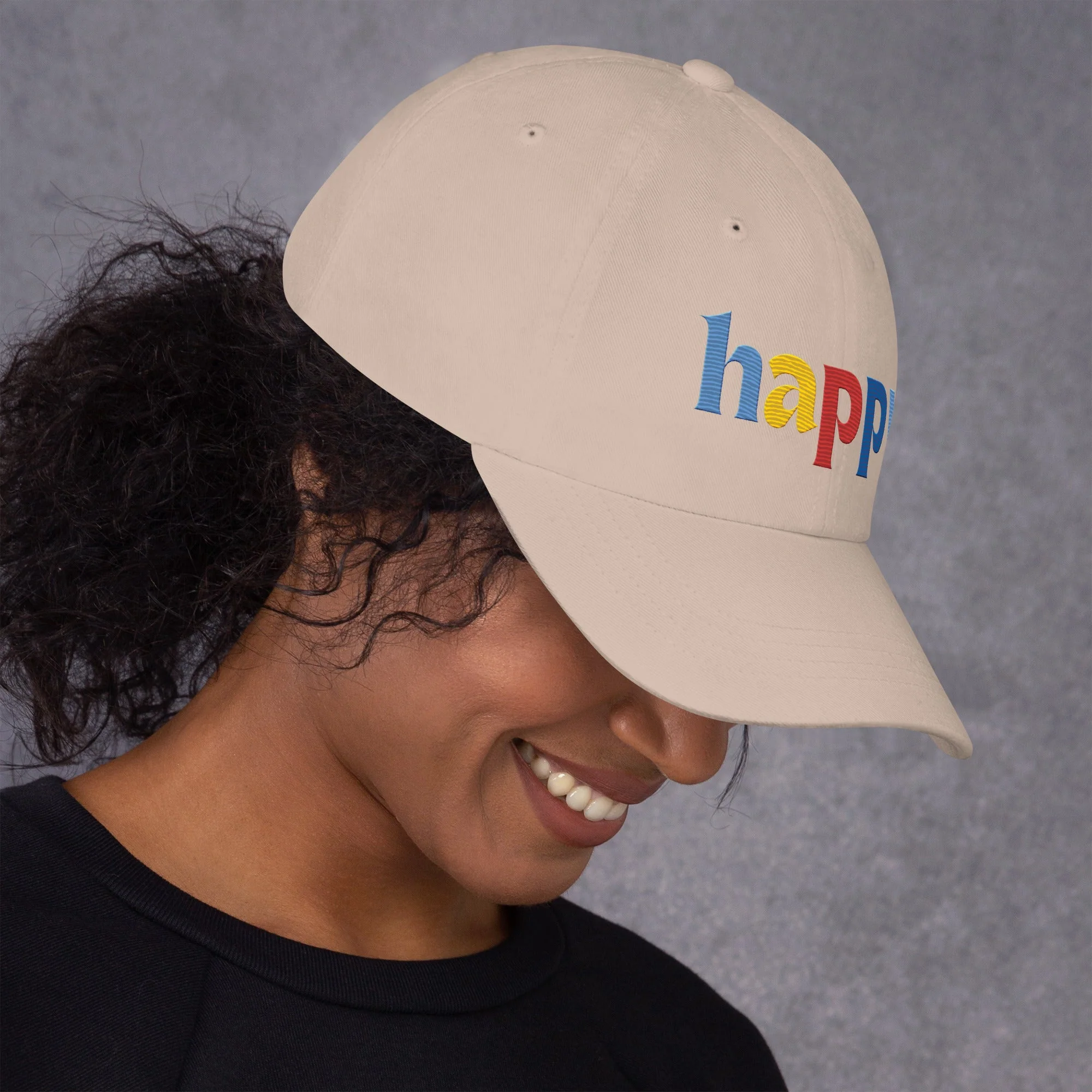 The Happy Hat - Colored Embroidery, 100% Chino Cotton Twill - Image 23
