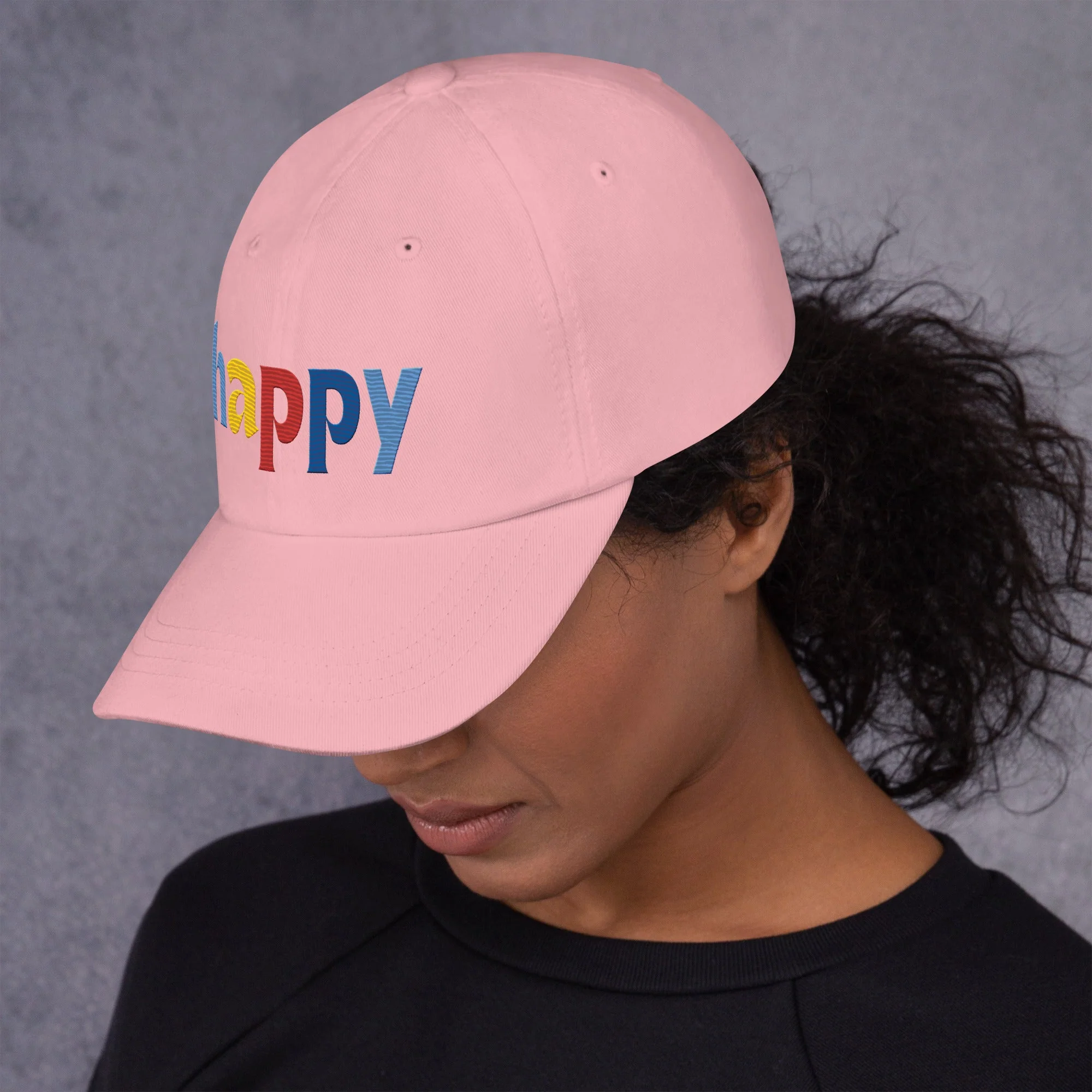 The Happy Hat - Colored Embroidery, 100% Chino Cotton Twill - Image 25