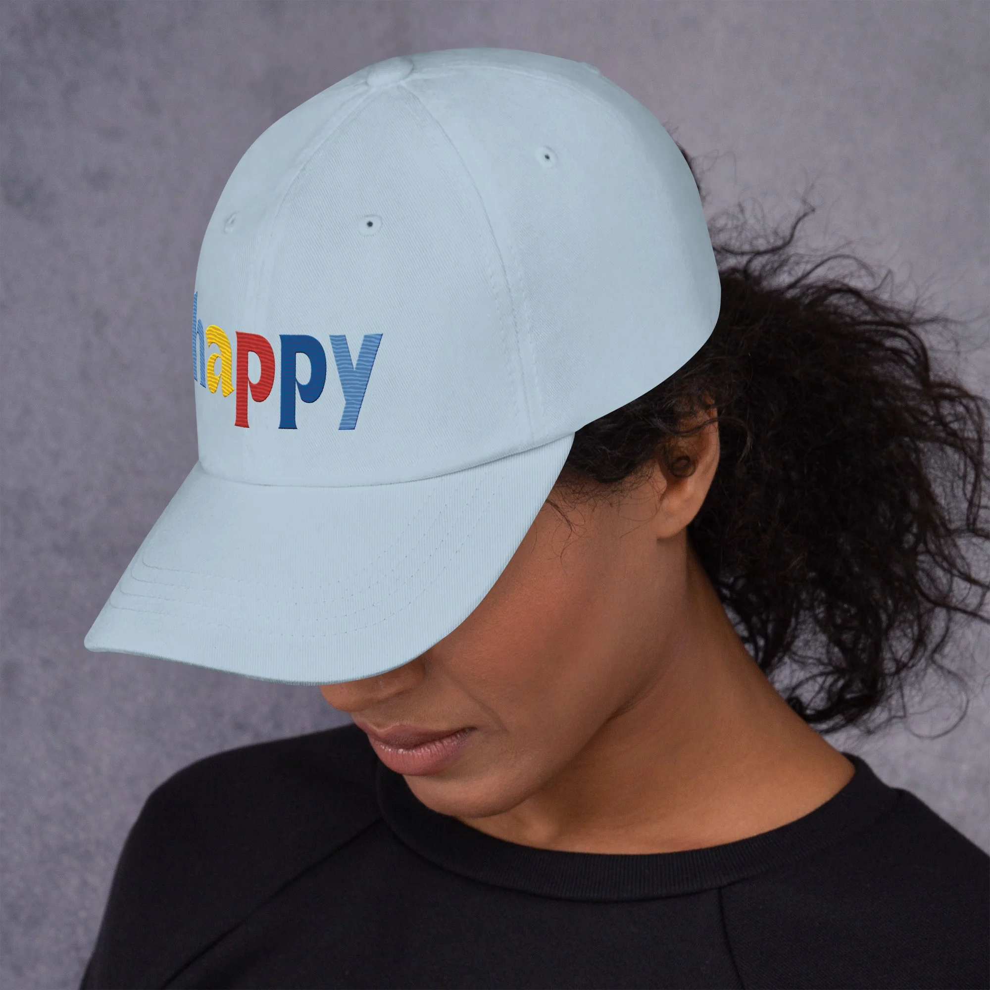The Happy Hat - Colored Embroidery, 100% Chino Cotton Twill - Image 28
