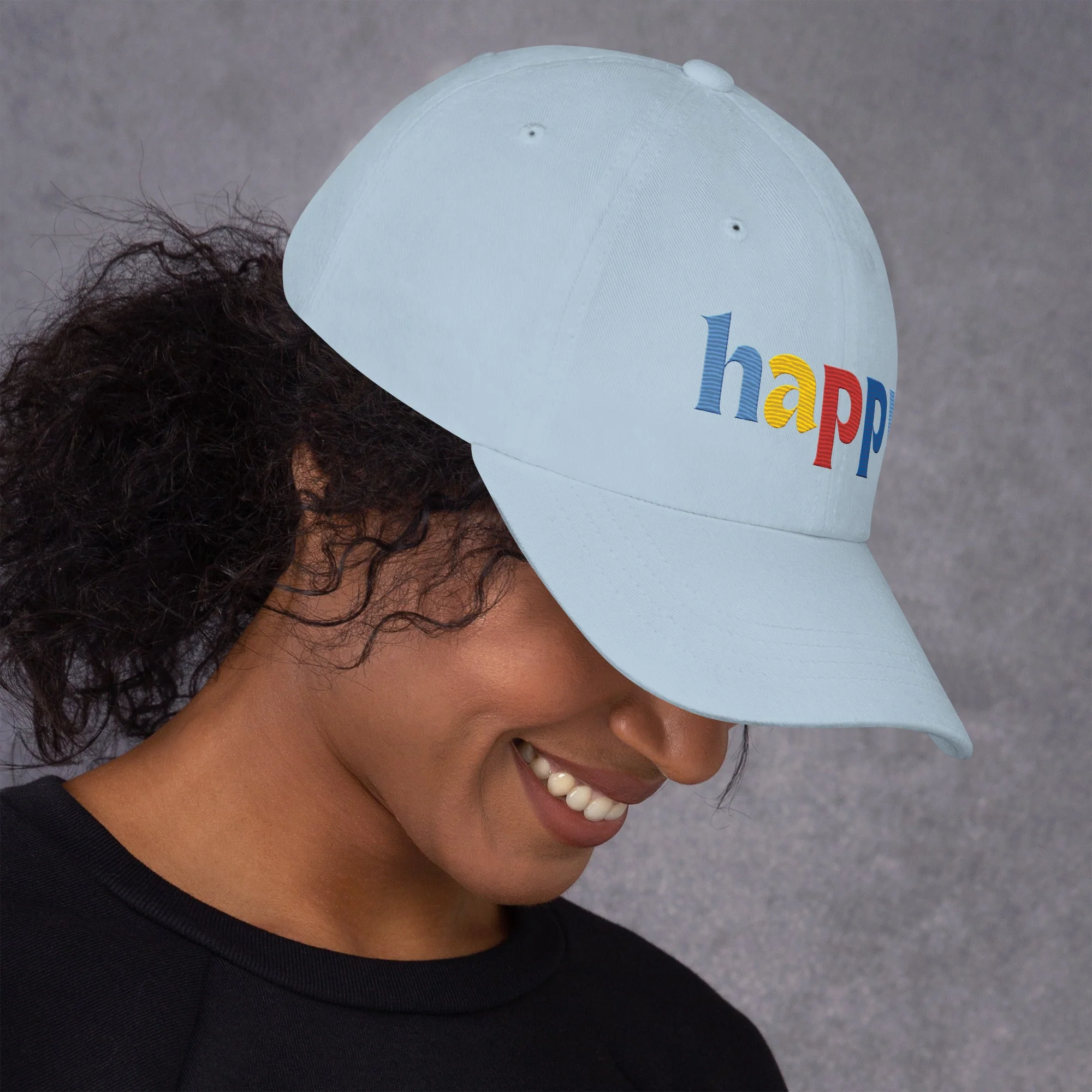The Happy Hat - Colored Embroidery, 100% Chino Cotton Twill - Image 29