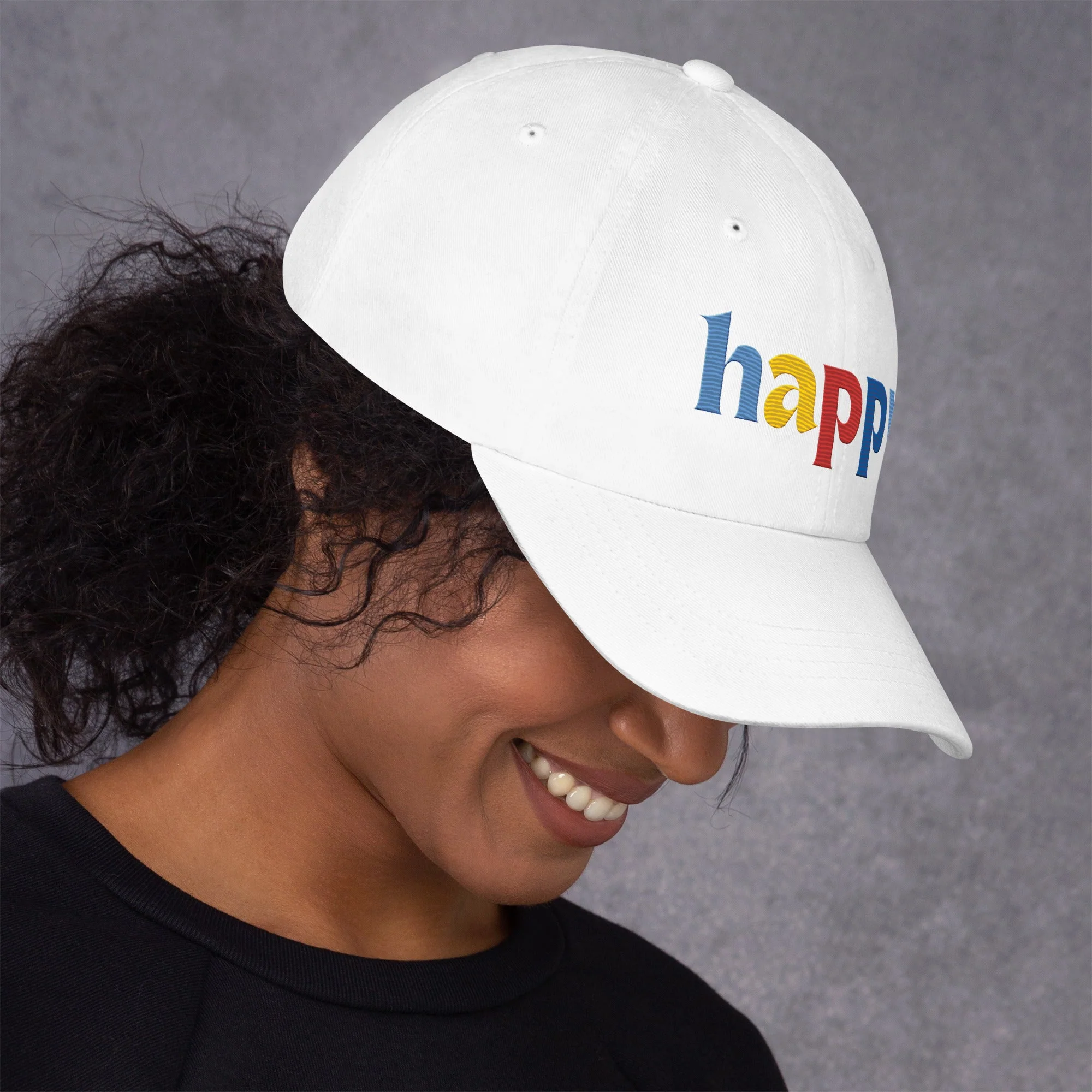 The Happy Hat - Colored Embroidery, 100% Chino Cotton Twill - Image 3