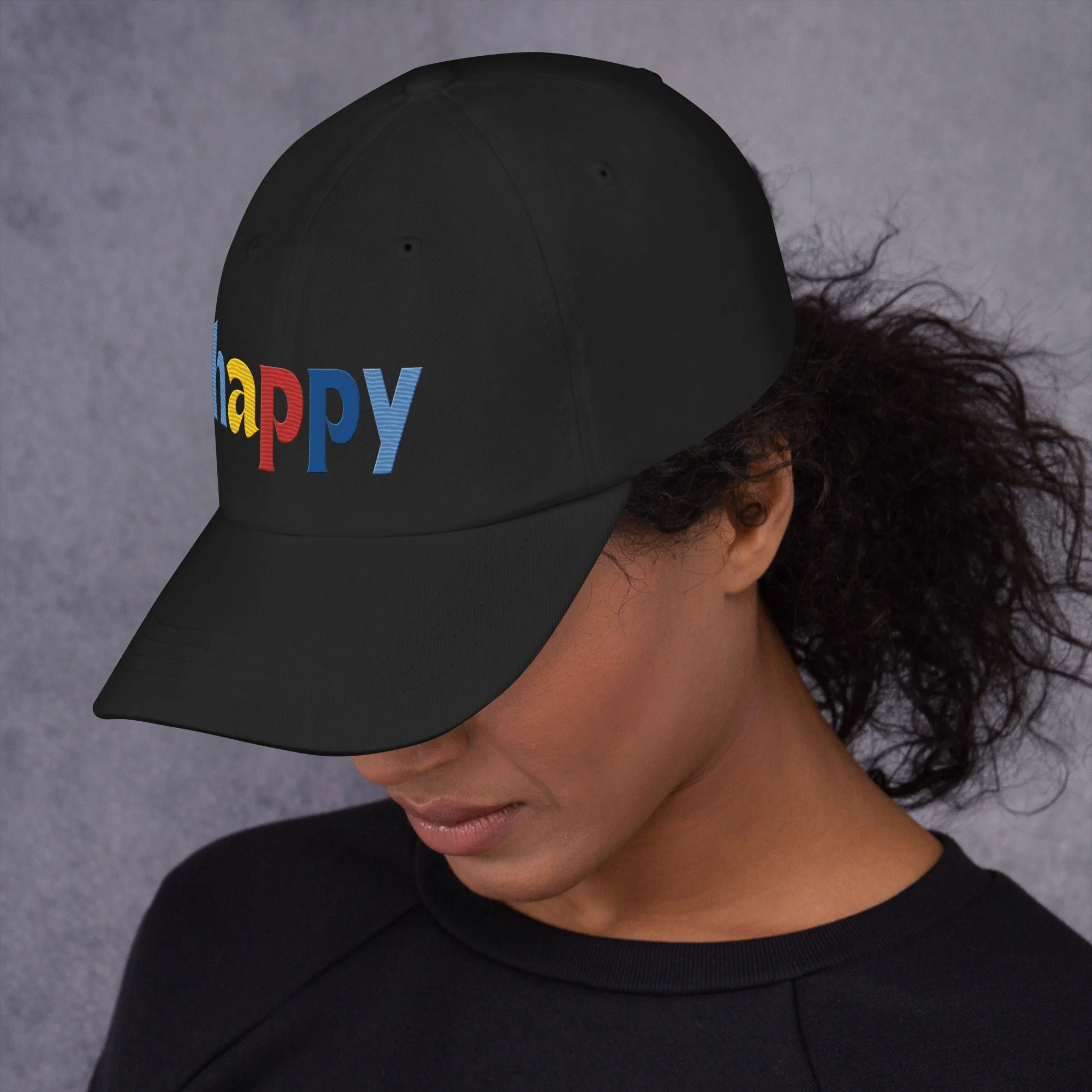 The Happy Hat - Colored Embroidery, 100% Chino Cotton Twill - Image 5
