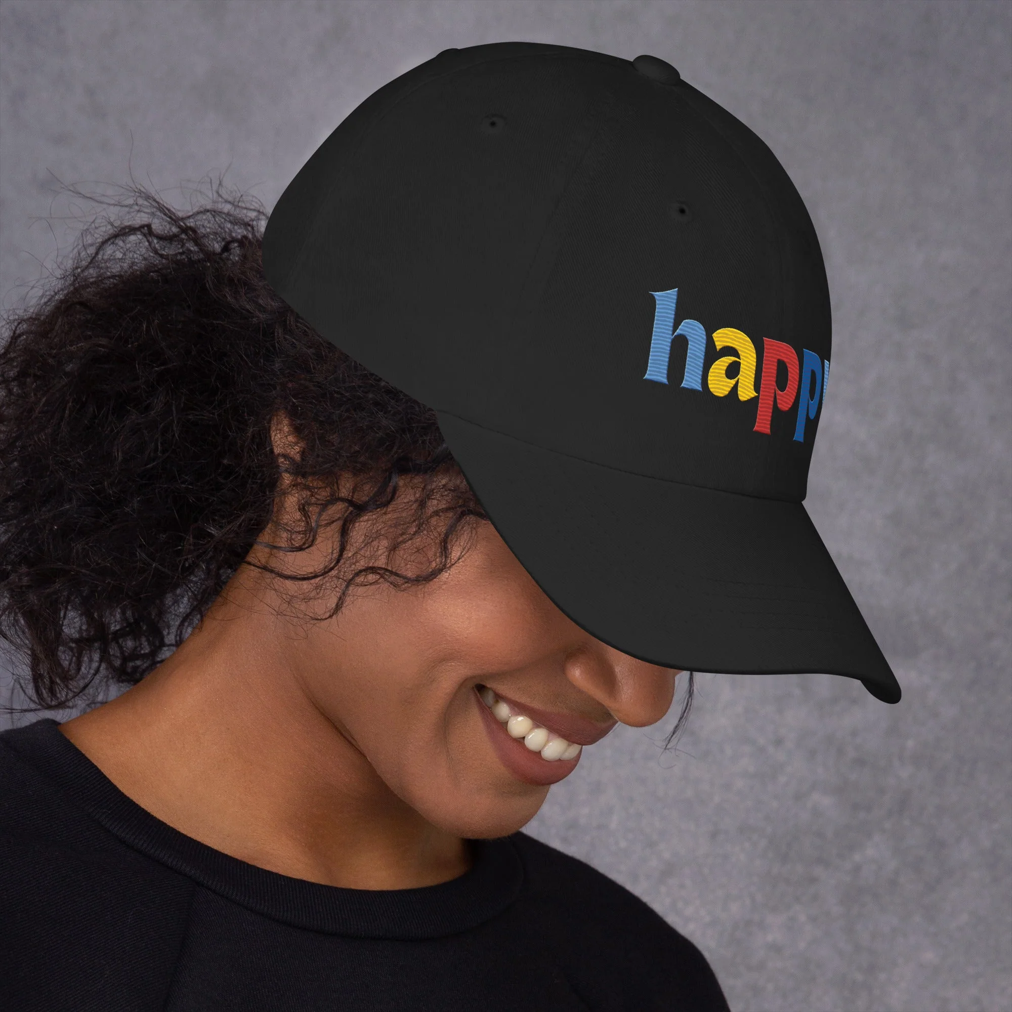 The Happy Hat - Colored Embroidery, 100% Chino Cotton Twill - Image 6