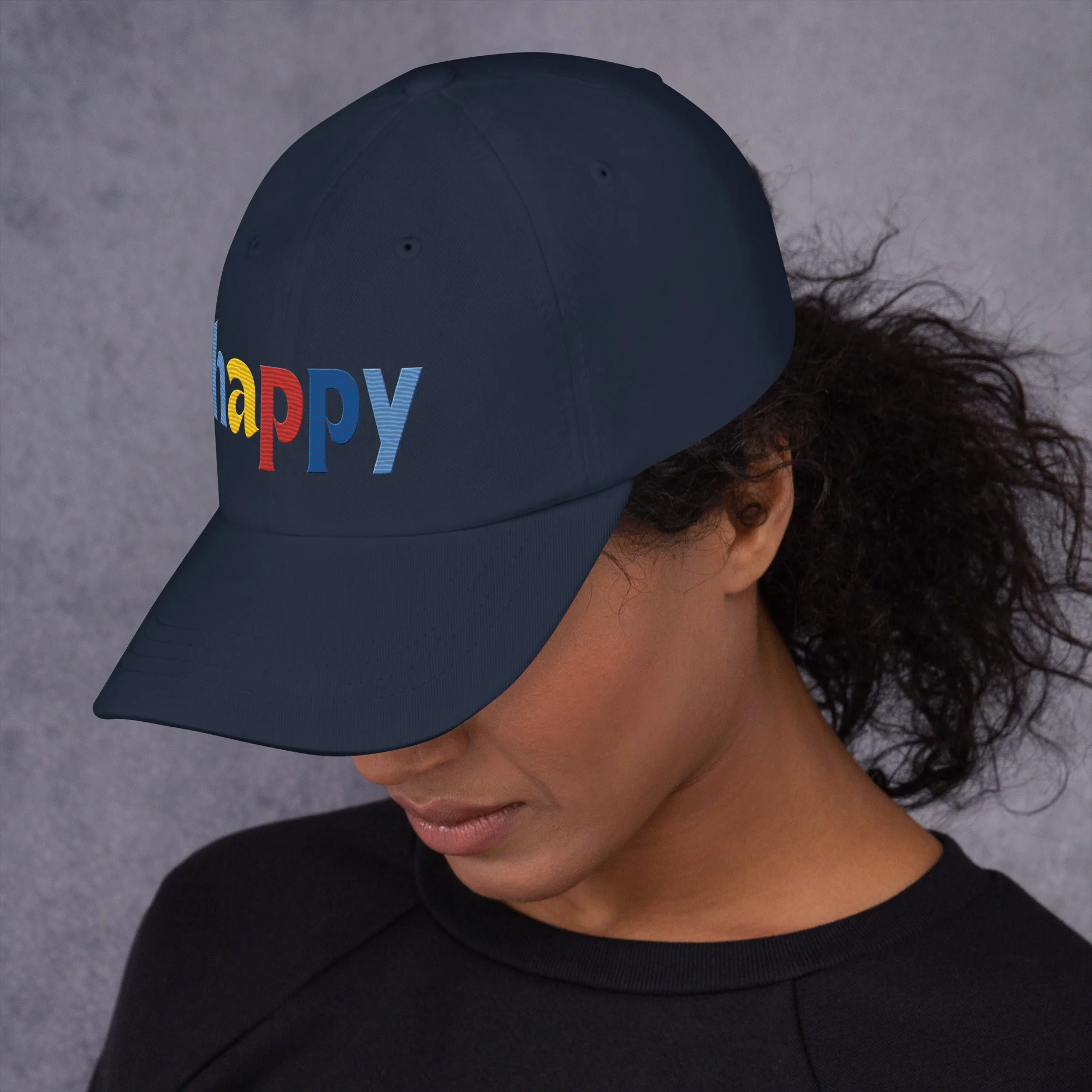 The Happy Hat - Colored Embroidery, 100% Chino Cotton Twill - Image 8