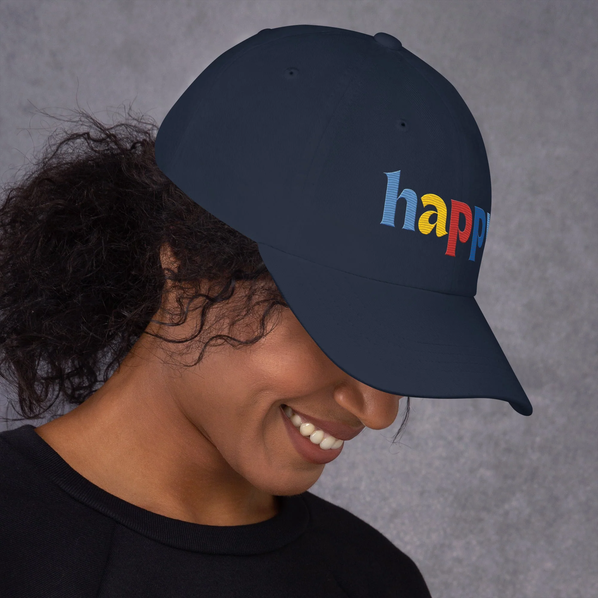 The Happy Hat - Colored Embroidery, 100% Chino Cotton Twill - Image 9