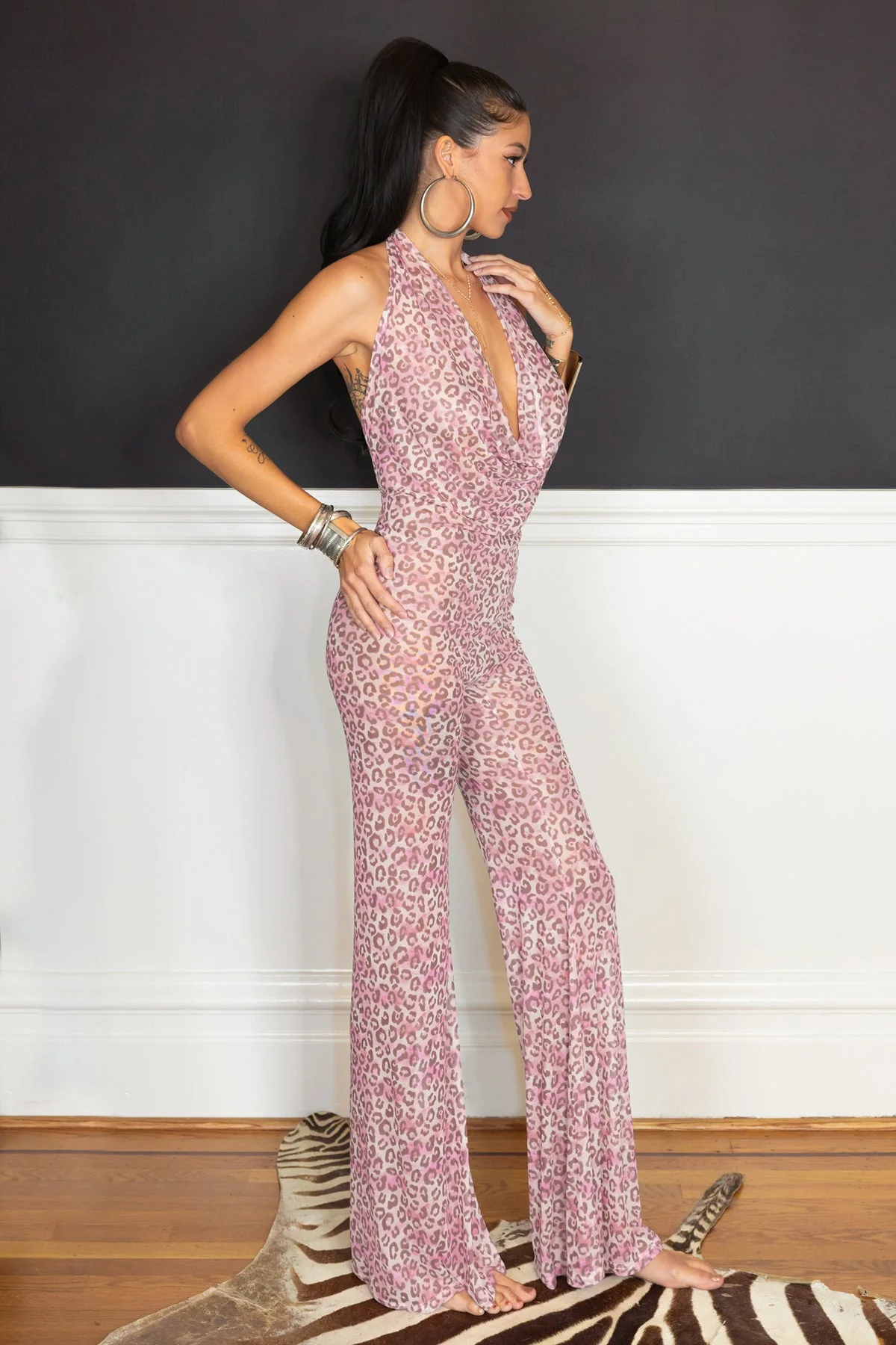 THE JUMPSUIT - PINK LEOPARD MESH - Image 11
