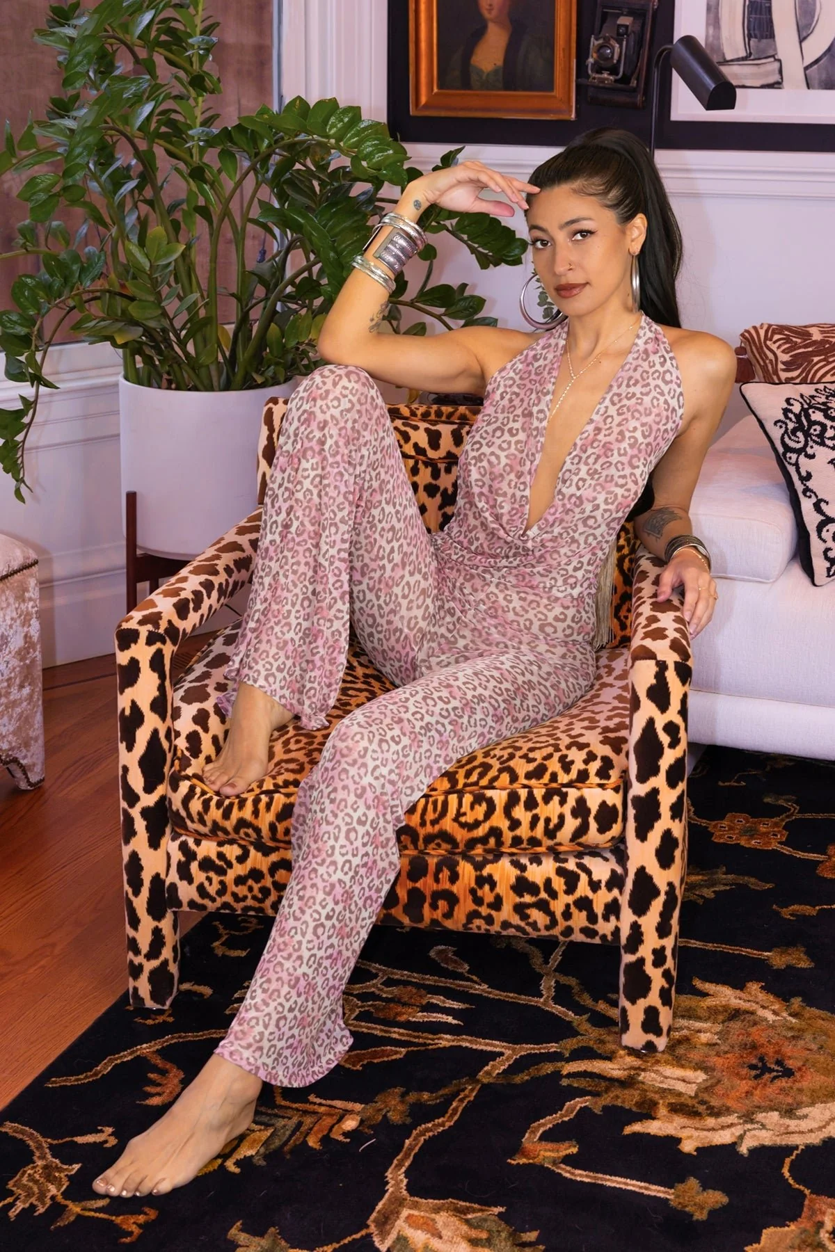 THE JUMPSUIT - PINK LEOPARD MESH - Image 13