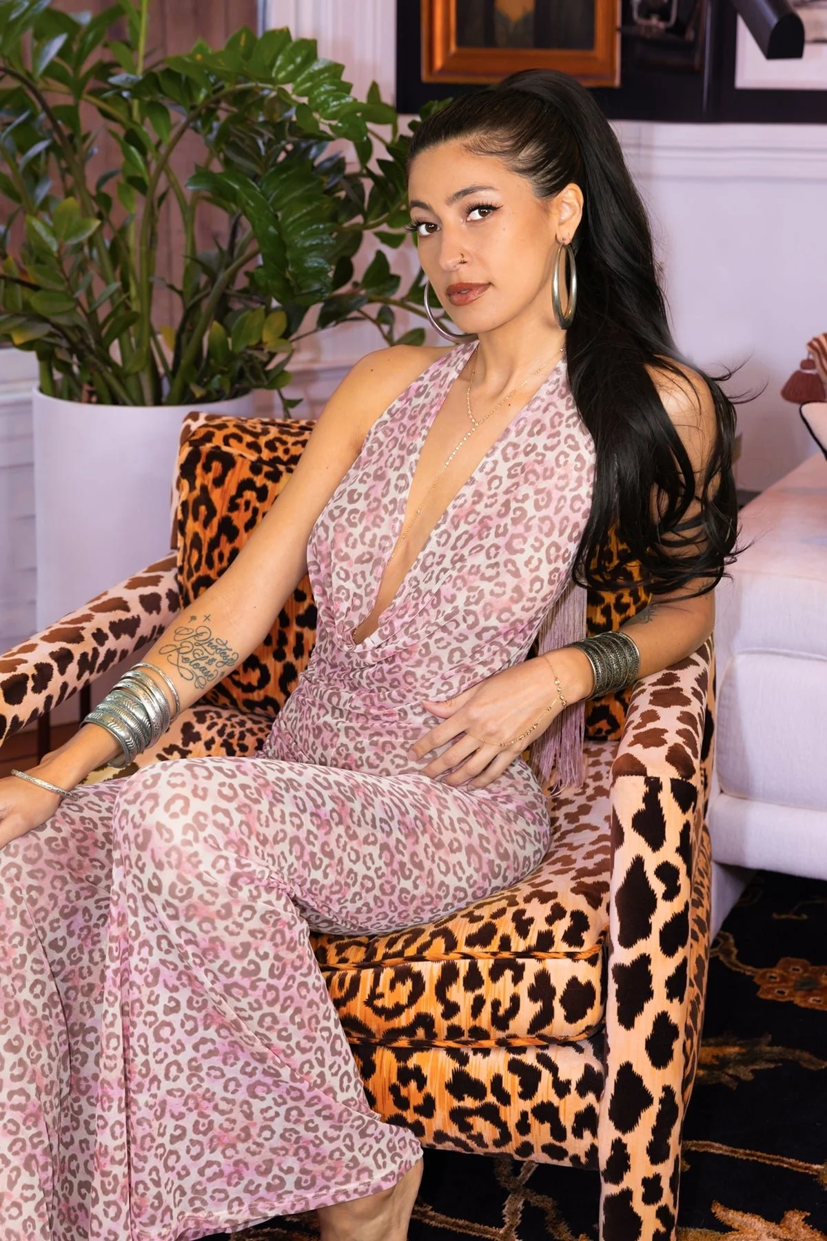 THE JUMPSUIT - PINK LEOPARD MESH - Image 14