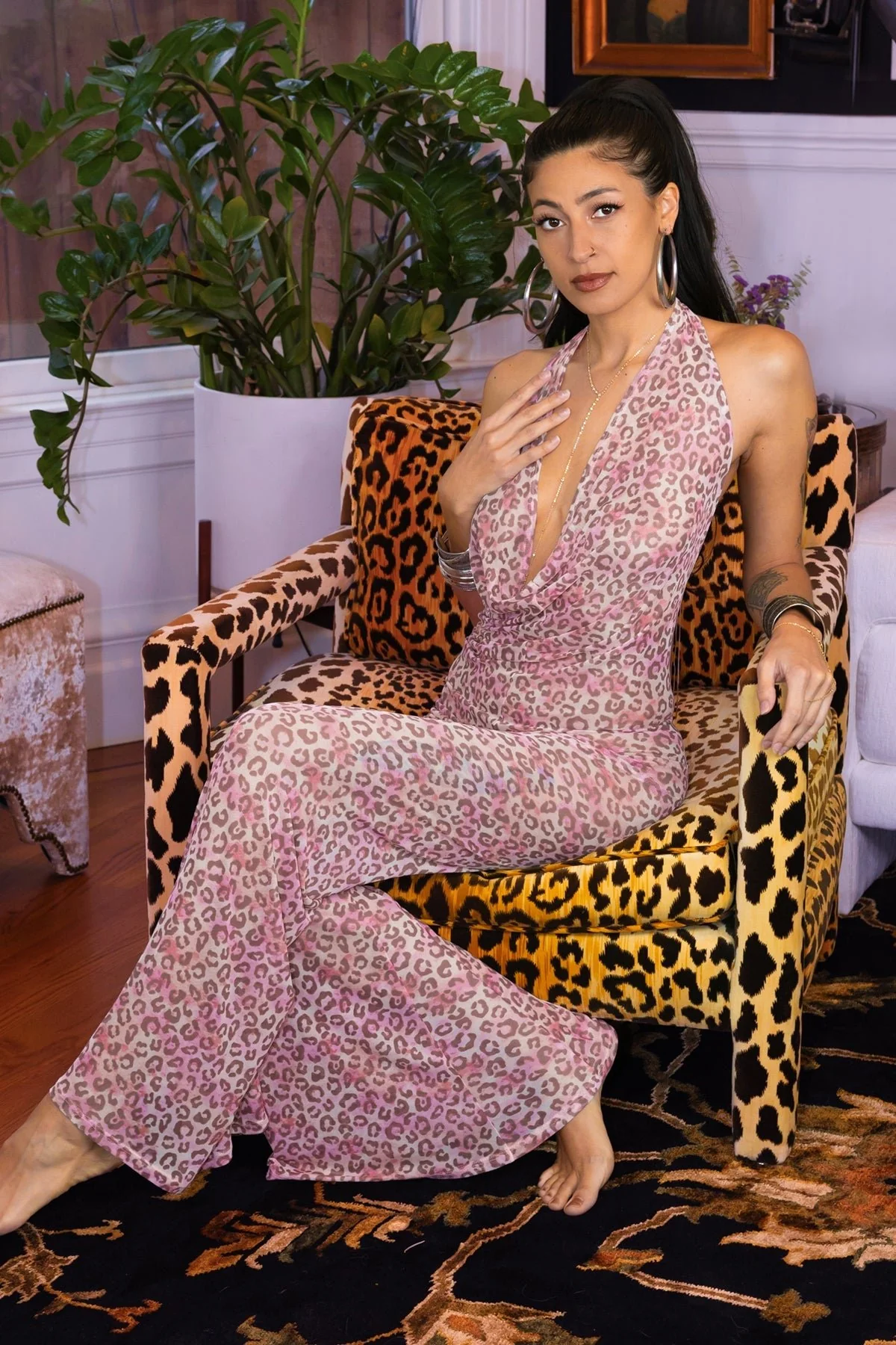 THE JUMPSUIT - PINK LEOPARD MESH - Image 16