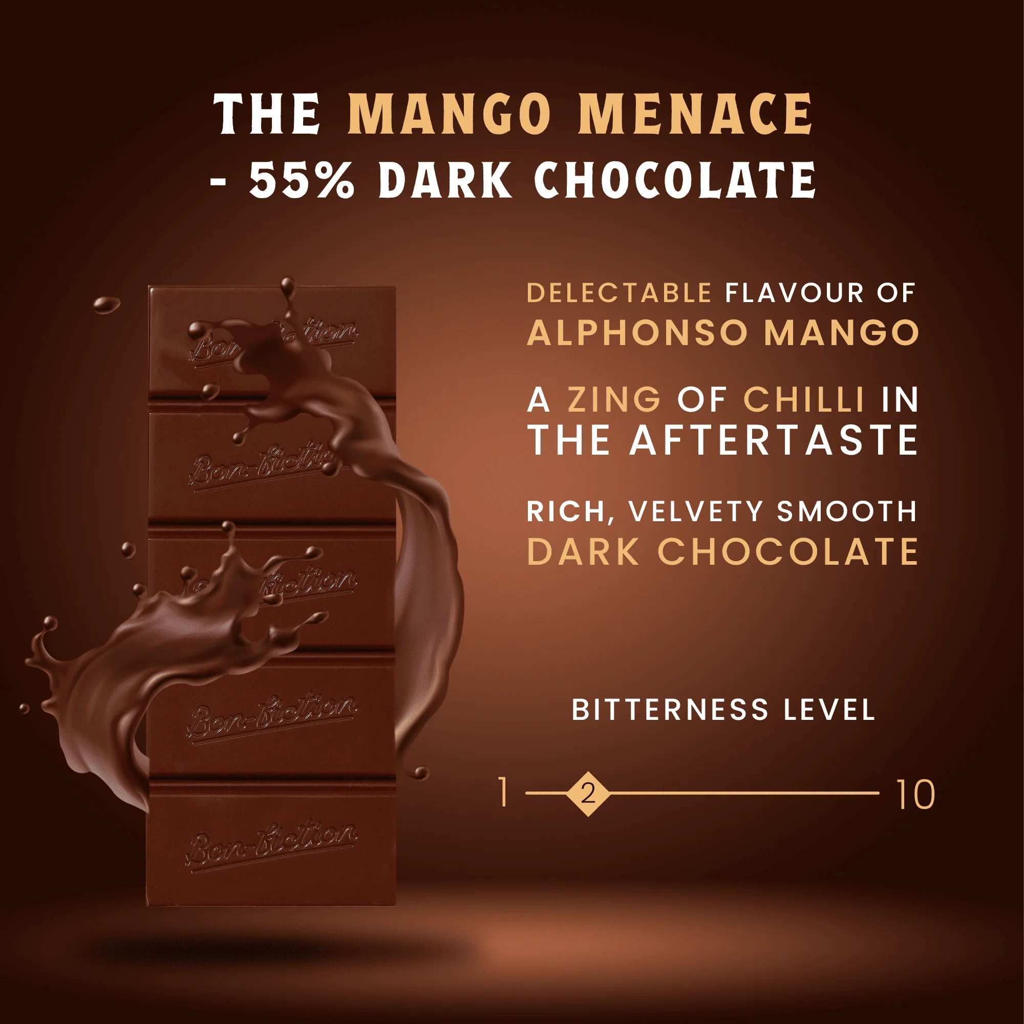 The Mango Menace - 55% Dark Alphonso Mango Chilli Chocolate - Image 3