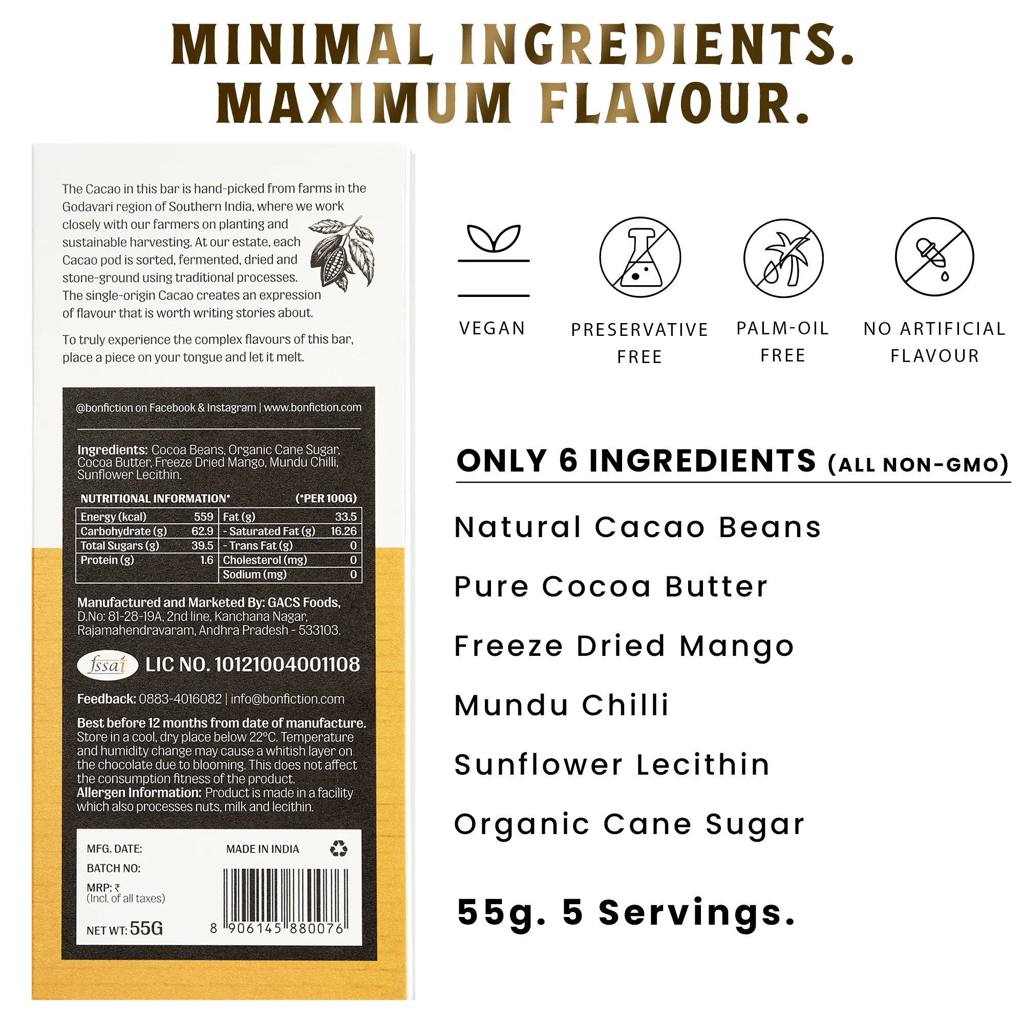 The Mango Menace - 55% Dark Alphonso Mango Chilli Chocolate - Image 4