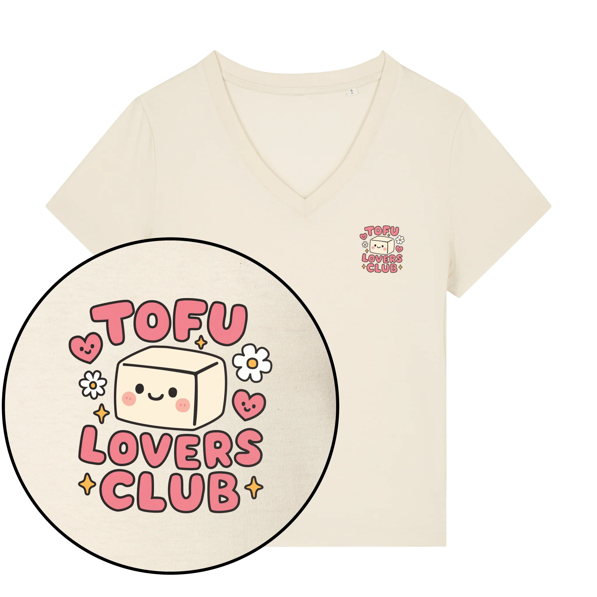 Tofu Lovers Club Women's V Neck T-Shirt - Image 3