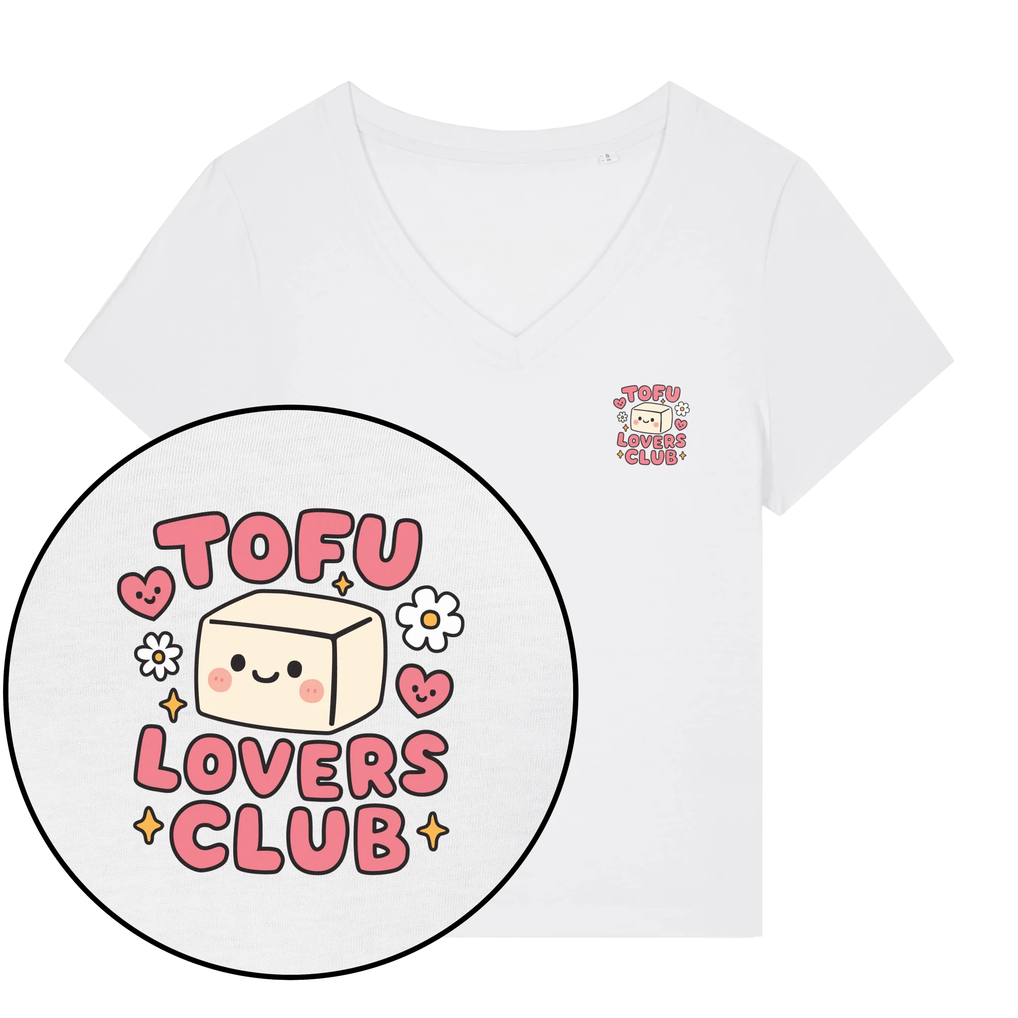 Tofu Lovers Club Women's V Neck T-Shirt - Image 4