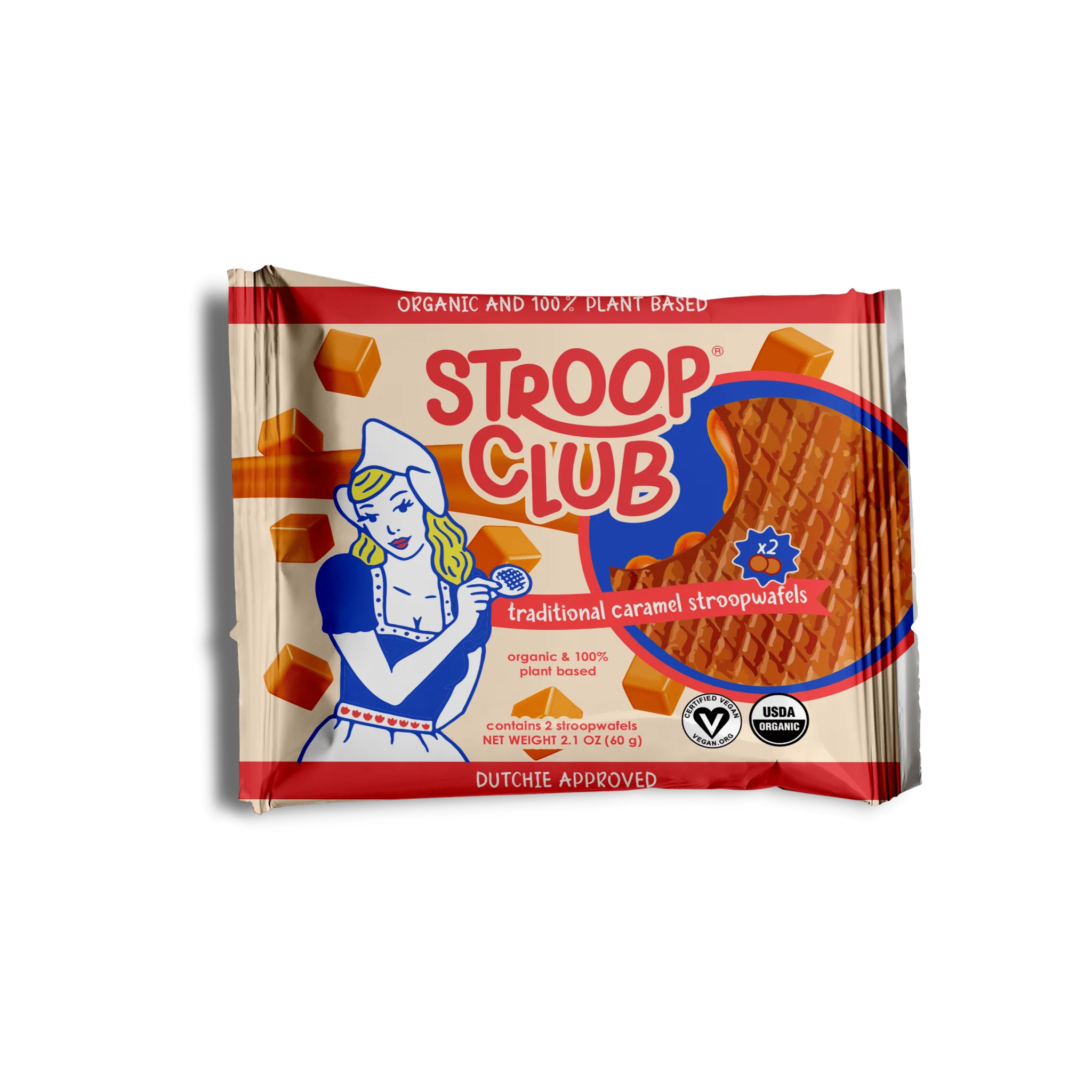 Traditional Caramel Plant Based and Organic Stroopwafels (box of 12x 2-pack - 24 total) - Image 3