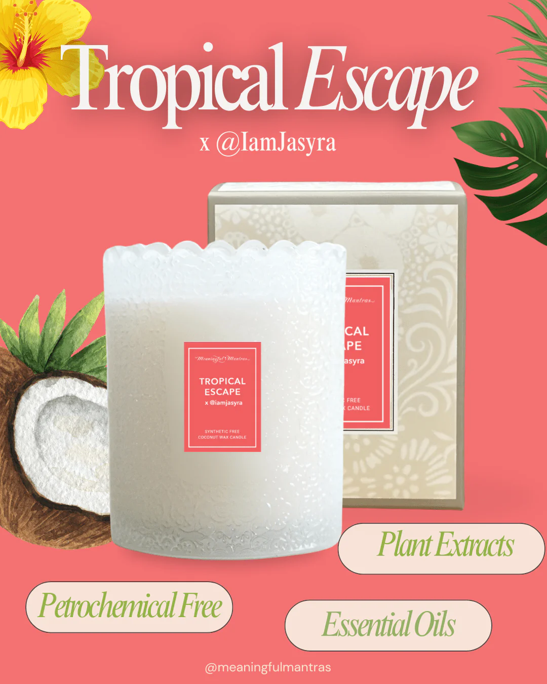 Tropical Escape x @IamJasyra Natural Candle 8oz Kaia Collection - Image 2
