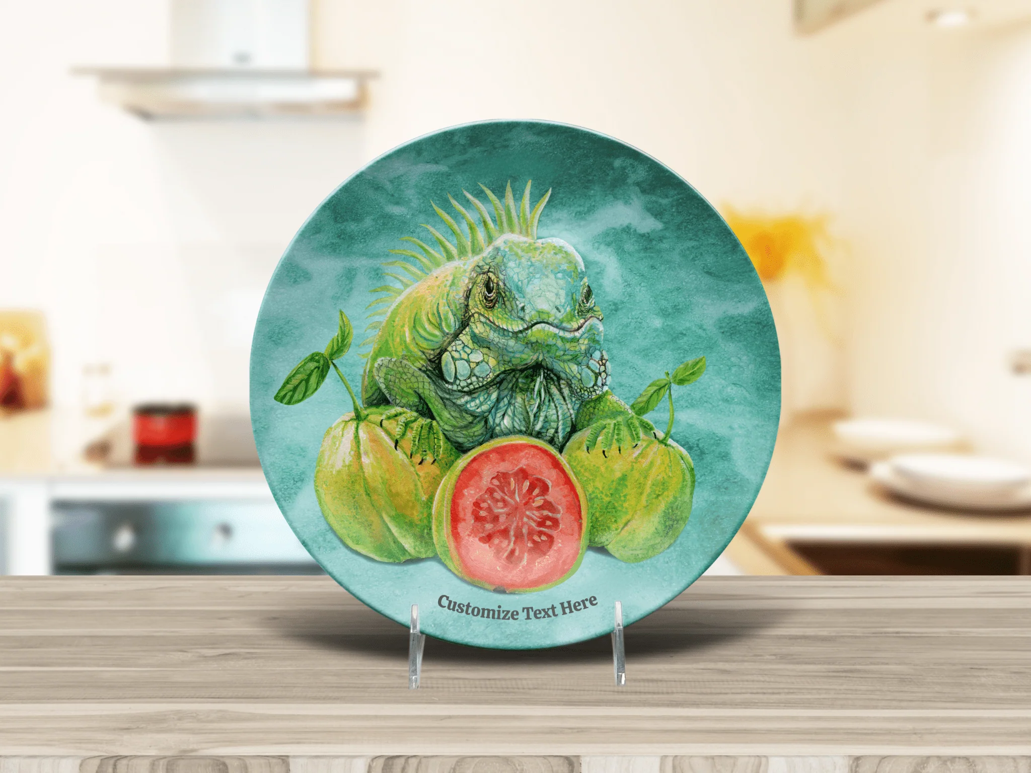 Tropical Iguana Plate & Bowl - Image 3