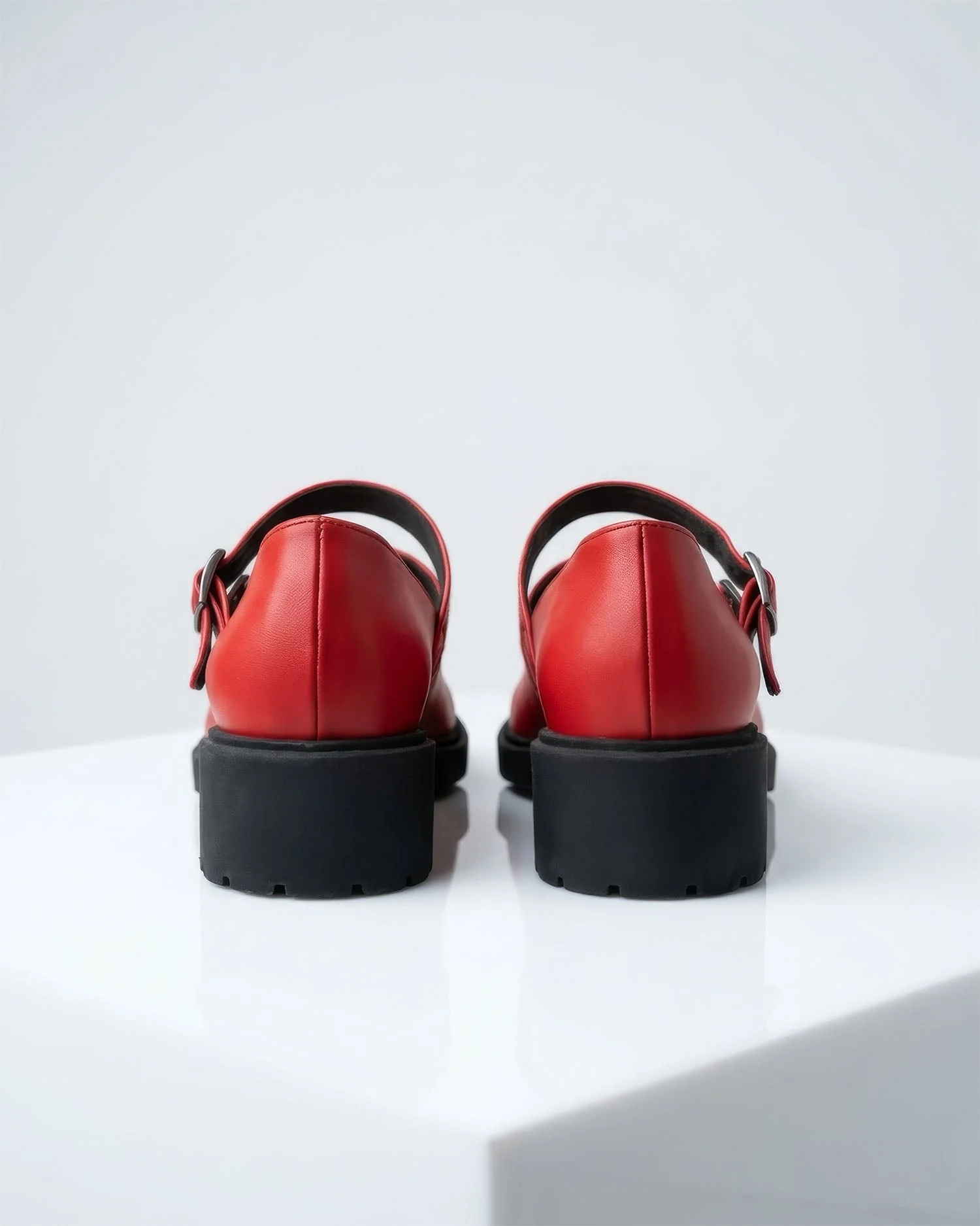 Twin Mary Jane Vegan Corn Leather Ballerinas | Red - Image 4