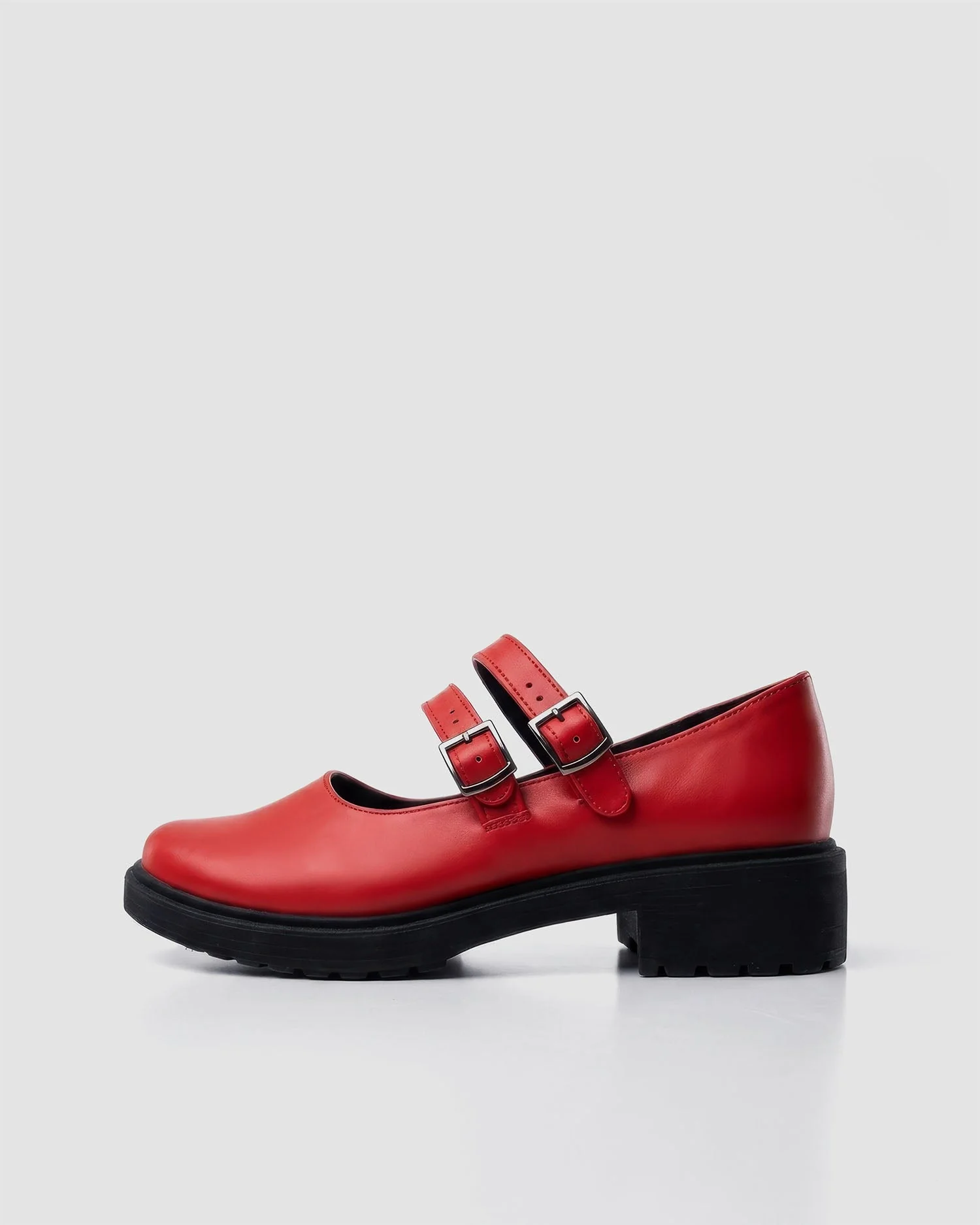 Twin Mary Jane Vegan Corn Leather Ballerinas | Red - Image 7