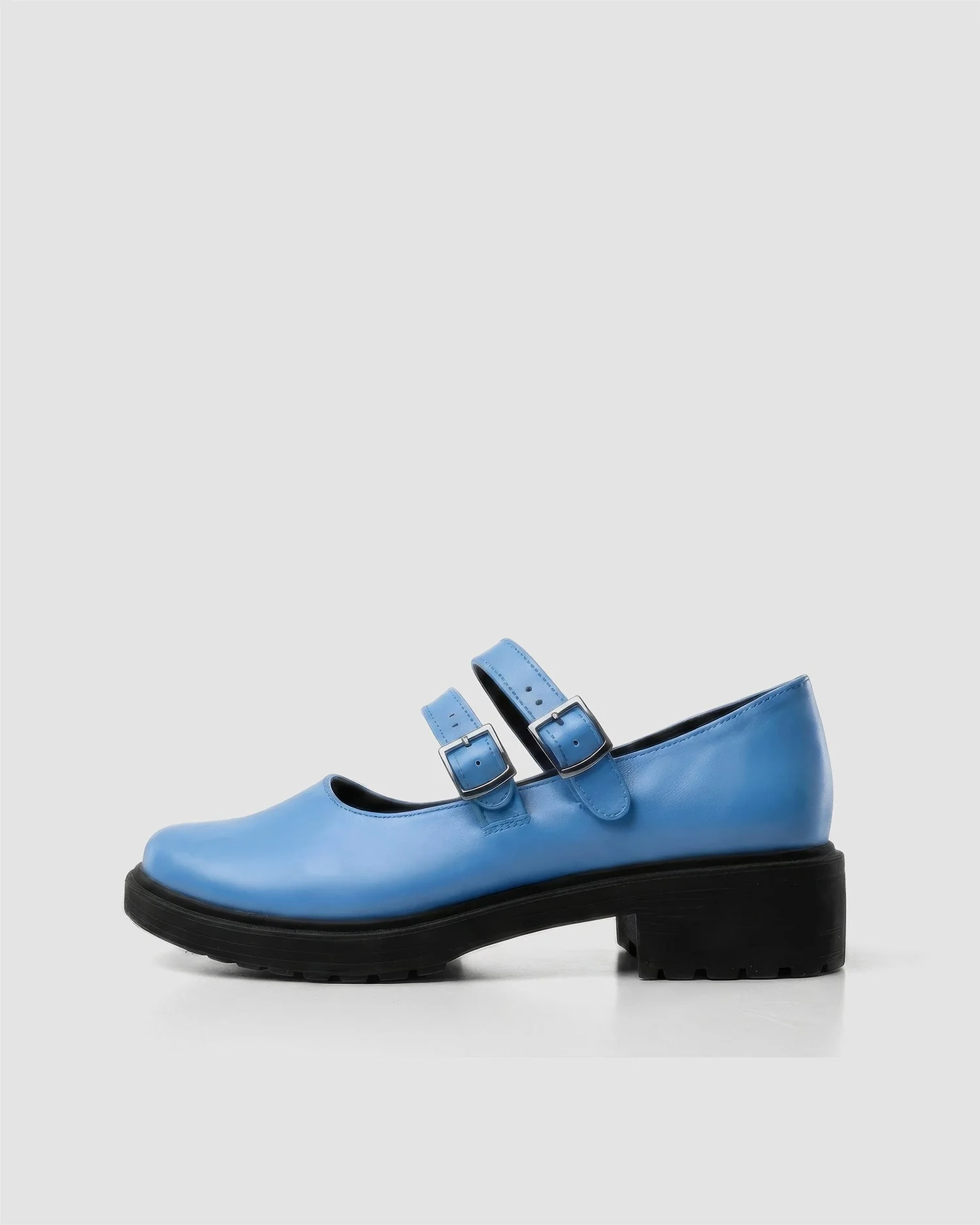 Twin Mary Jane Vegan Corn Leather Ballerinas | Baby Blue - Image 2