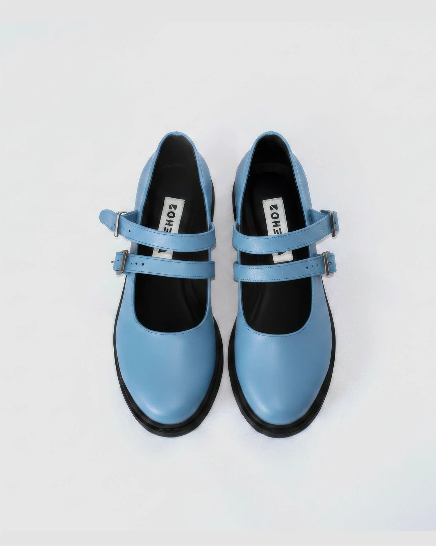 Twin Mary Jane Vegan Corn Leather Ballerinas | Baby Blue - Image 3