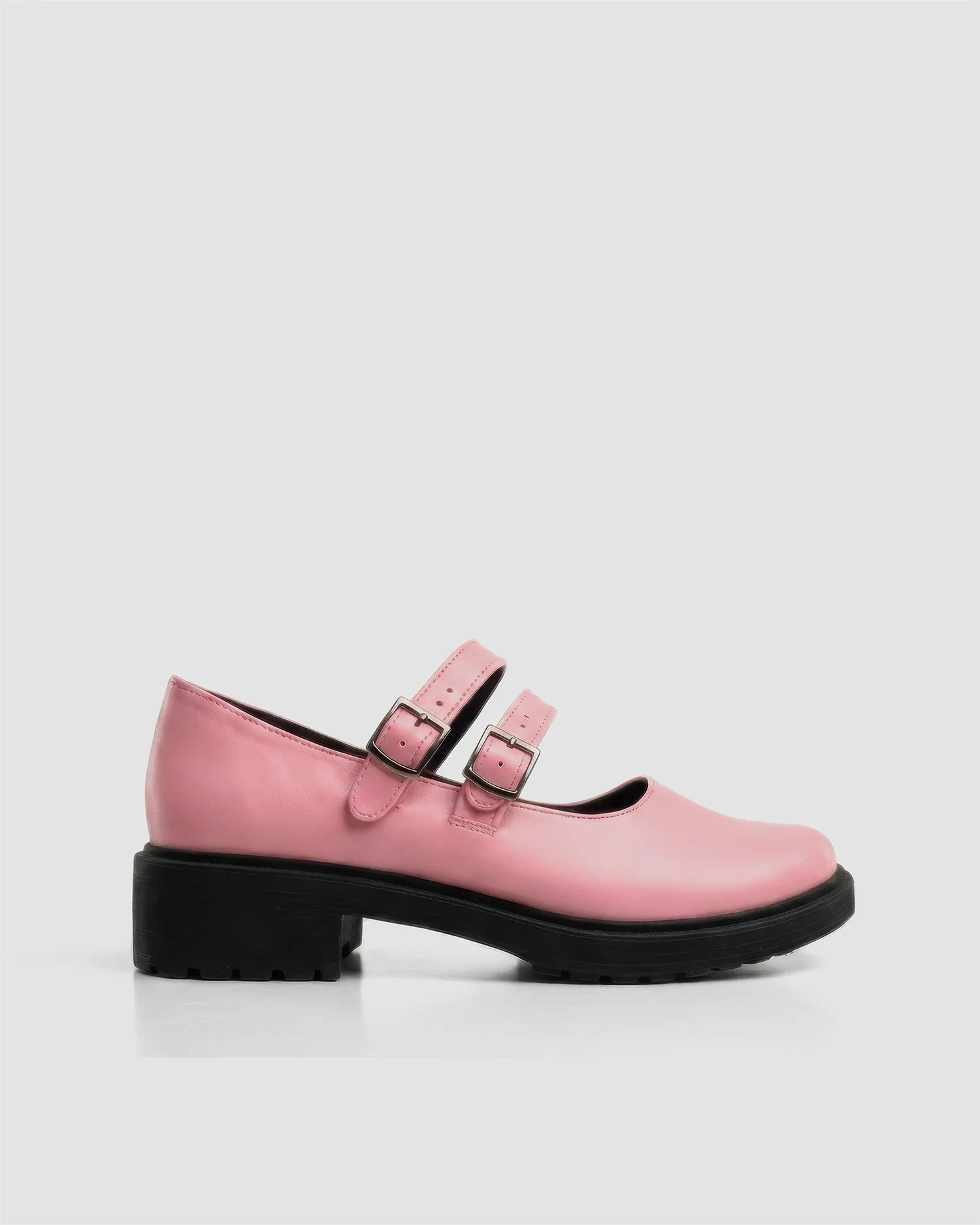 Twin Mary Jane Vegan Corn Leather Ballerinas | Pink - Image 3