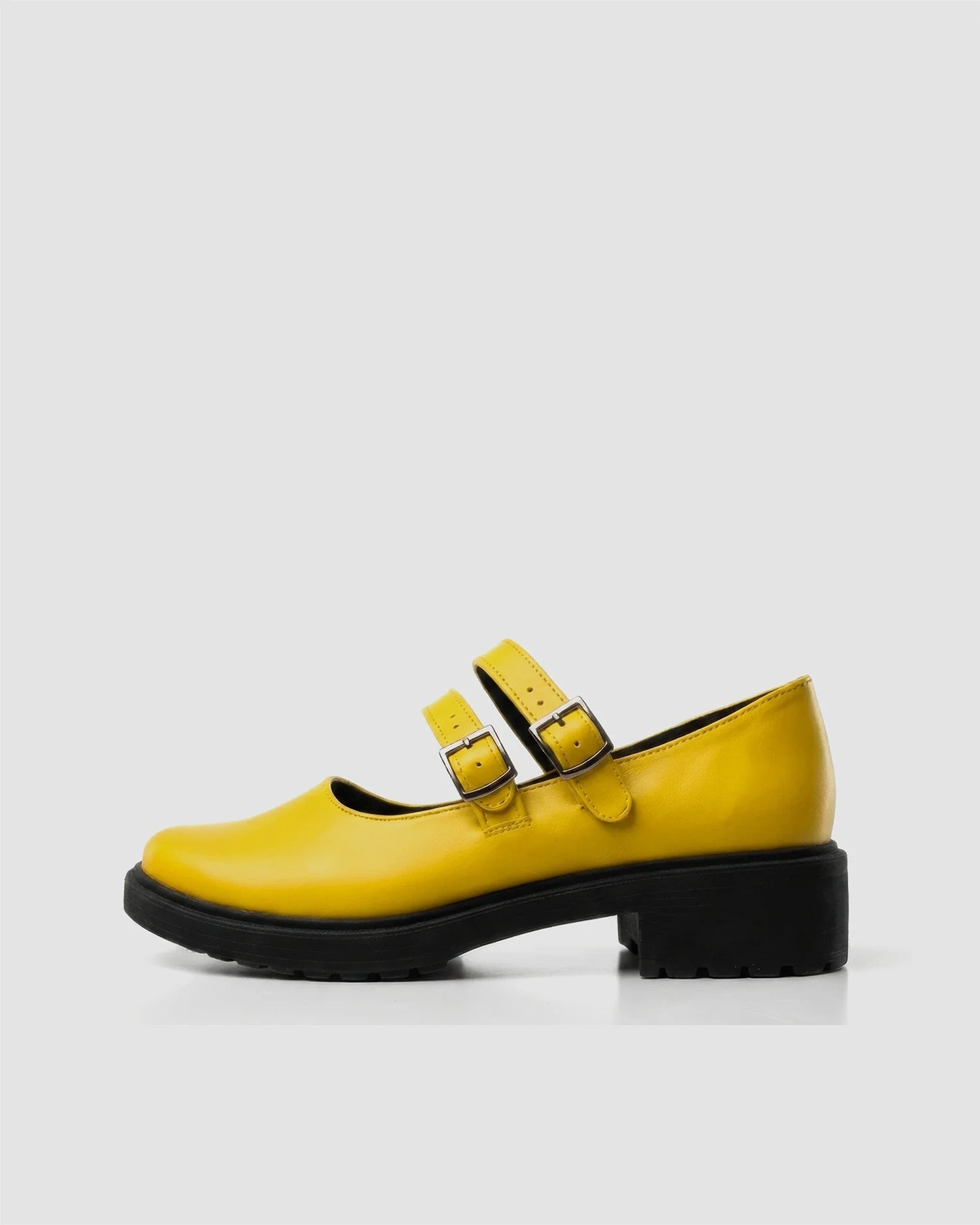 Twin Mary Jane Vegan Corn Leather Ballerinas | Yellow - Image 2