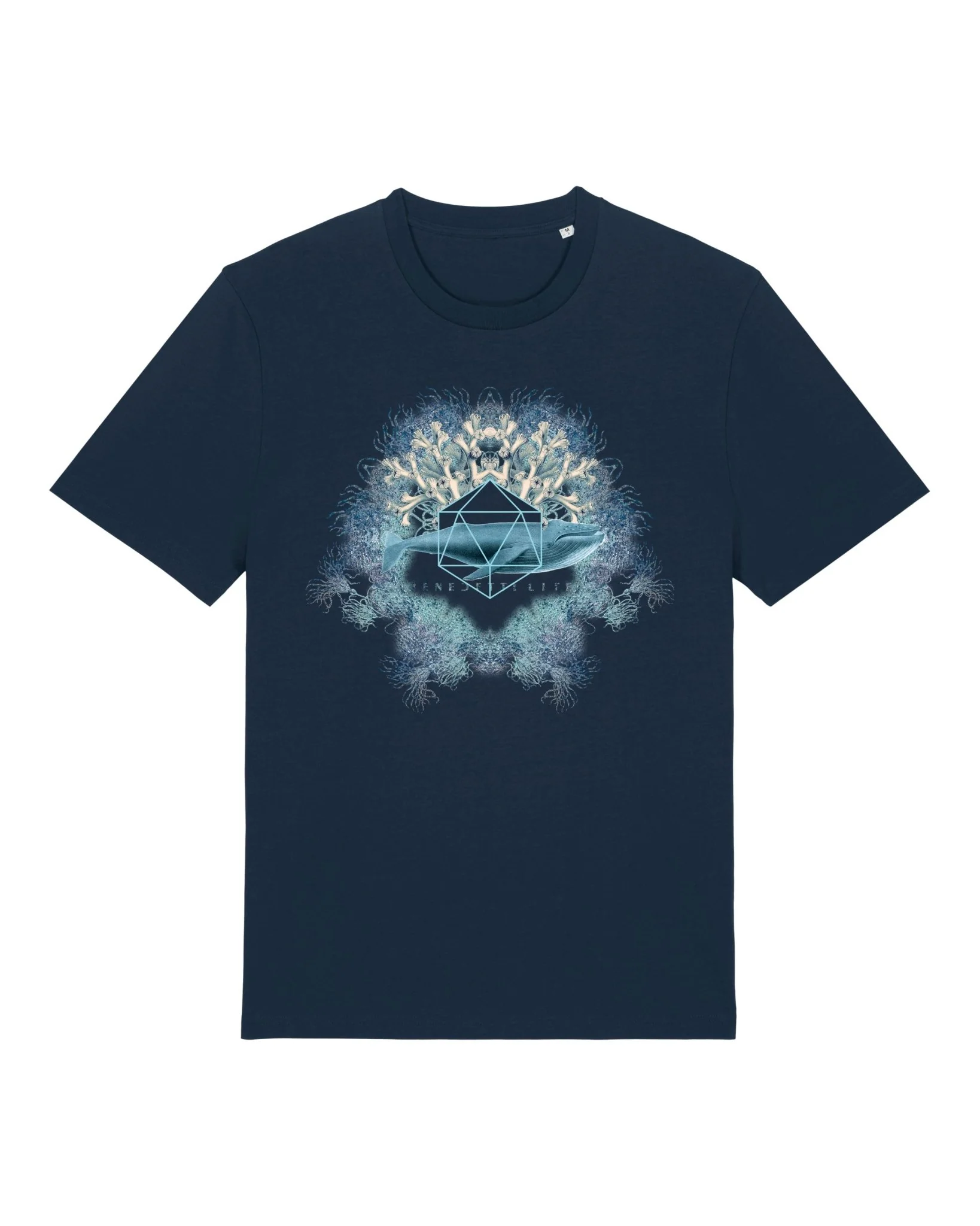 Unisex Icosahedron Navy T-Shirt - Image 3